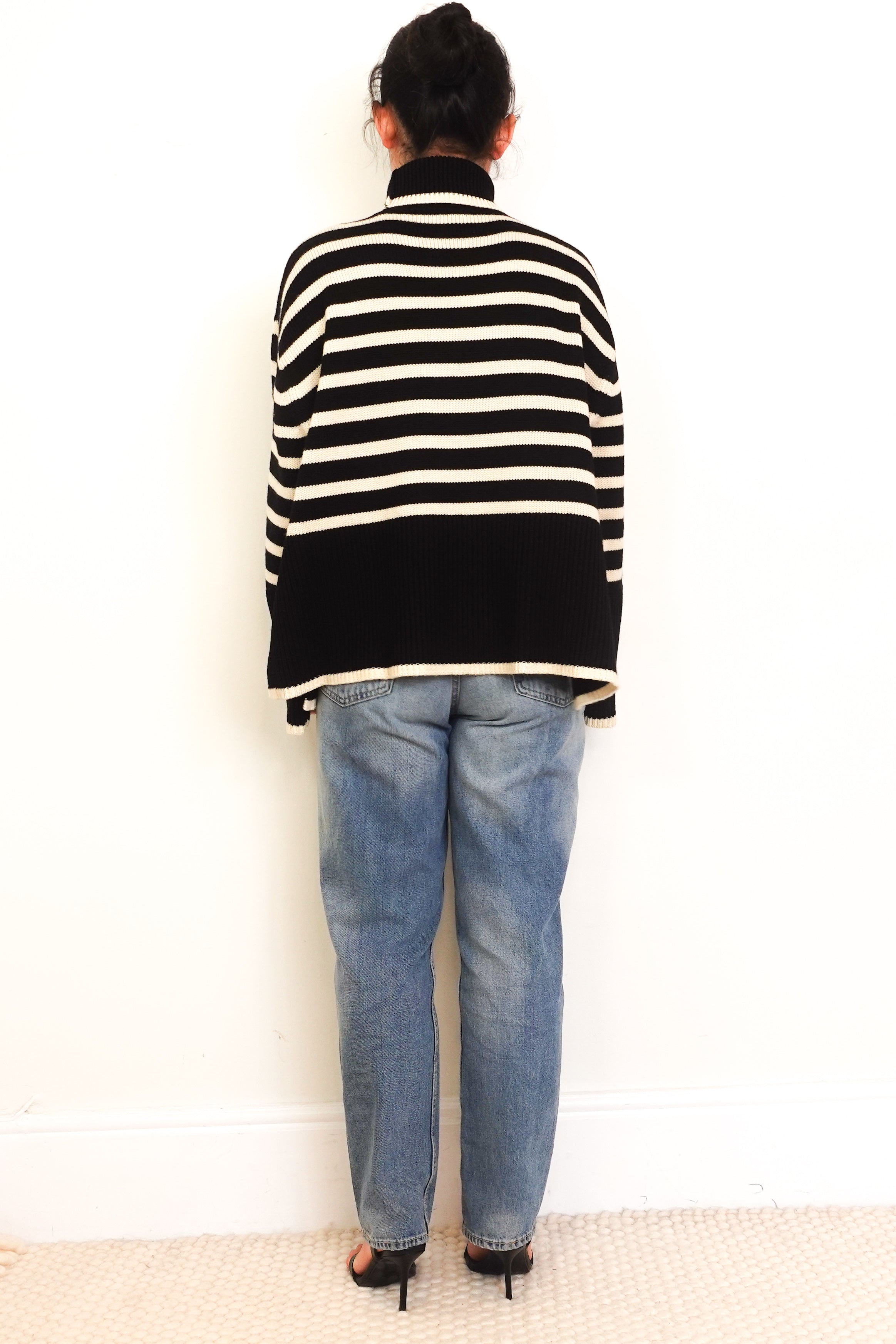 NEW-Toteme-Black Stripe Signature-Turtle-Neck-Jumper-back-picture-Chelsea-London