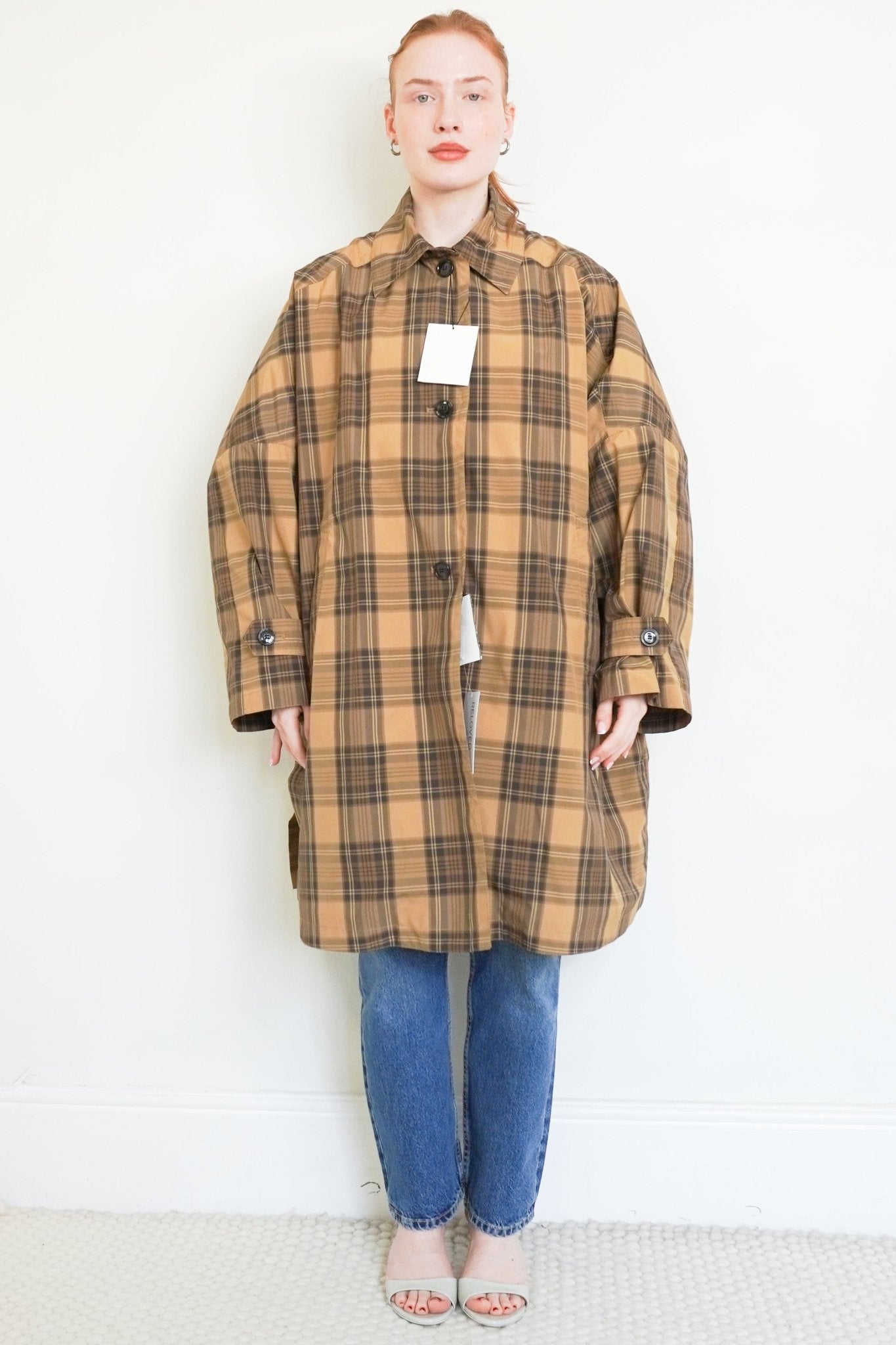NEW Toteme Car Coat in Mustard Check RRP £670 | Authentic Preloved - Reloved Again