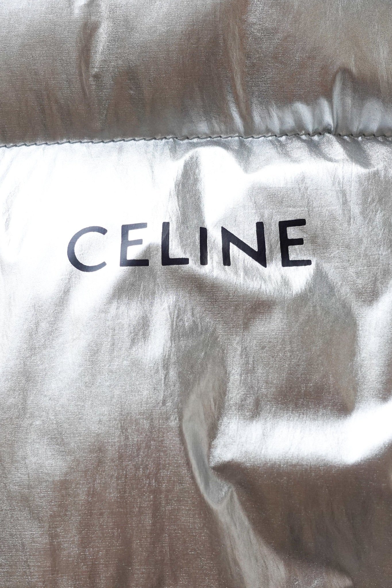 NEW Celine Silver Puffer Padded Coat RRP £2100 | Authentic Preloved - Reloved Again