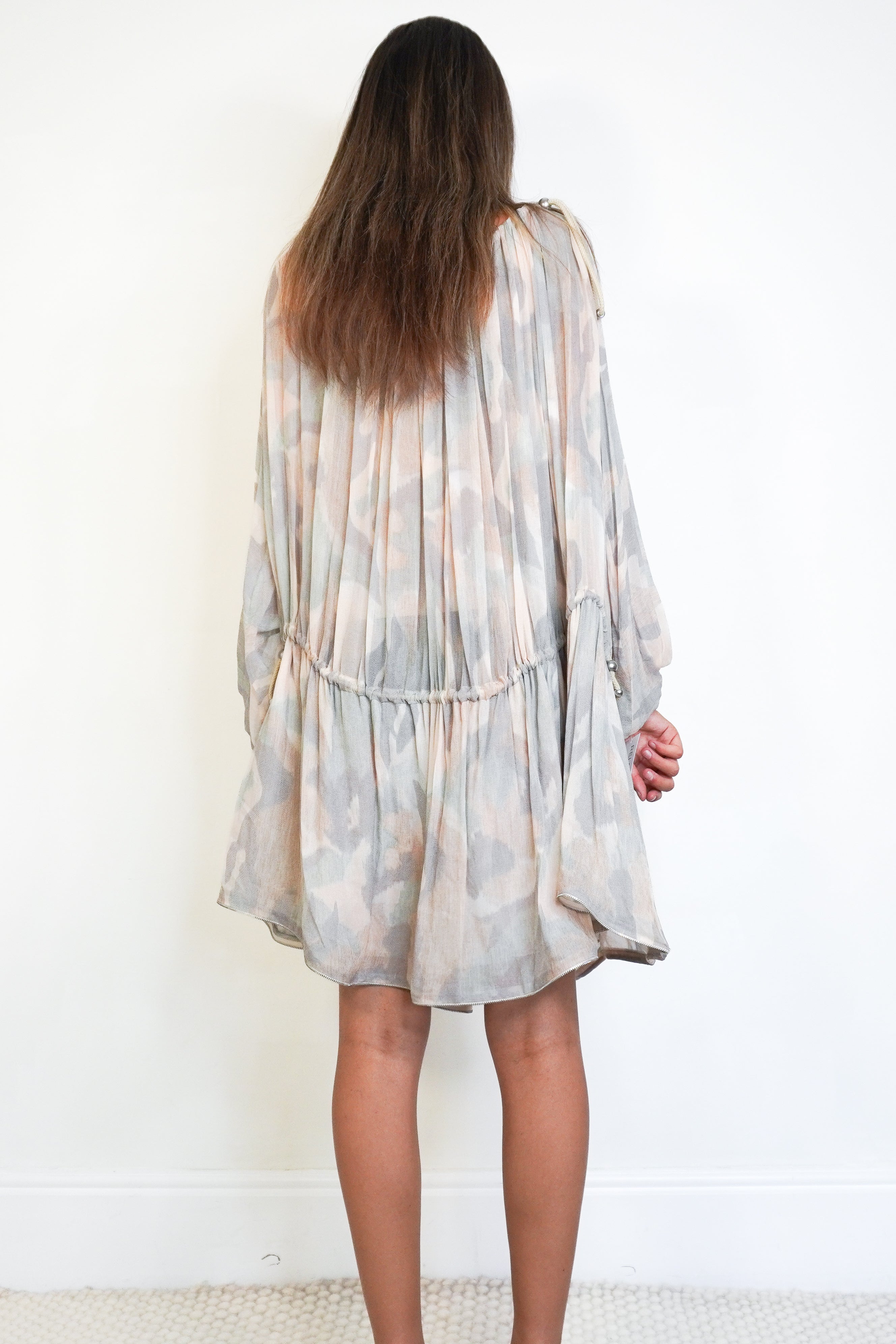 NEW Dion Lee Washed Camo Balloon Mini Dress back photo chelsea london