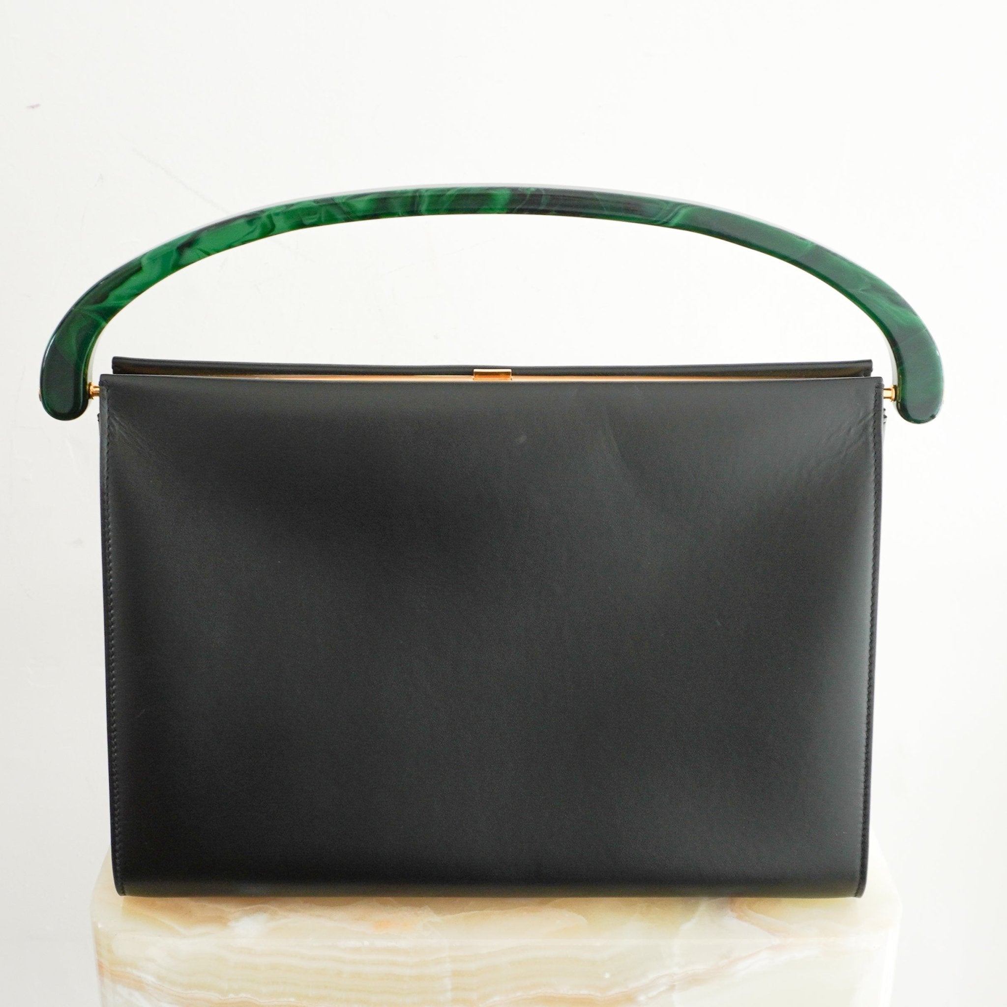 NEW Dries Van Noten Large Leather Bag with Resin Handle RRP £2100 | Authentic Preloved - Reloved Again