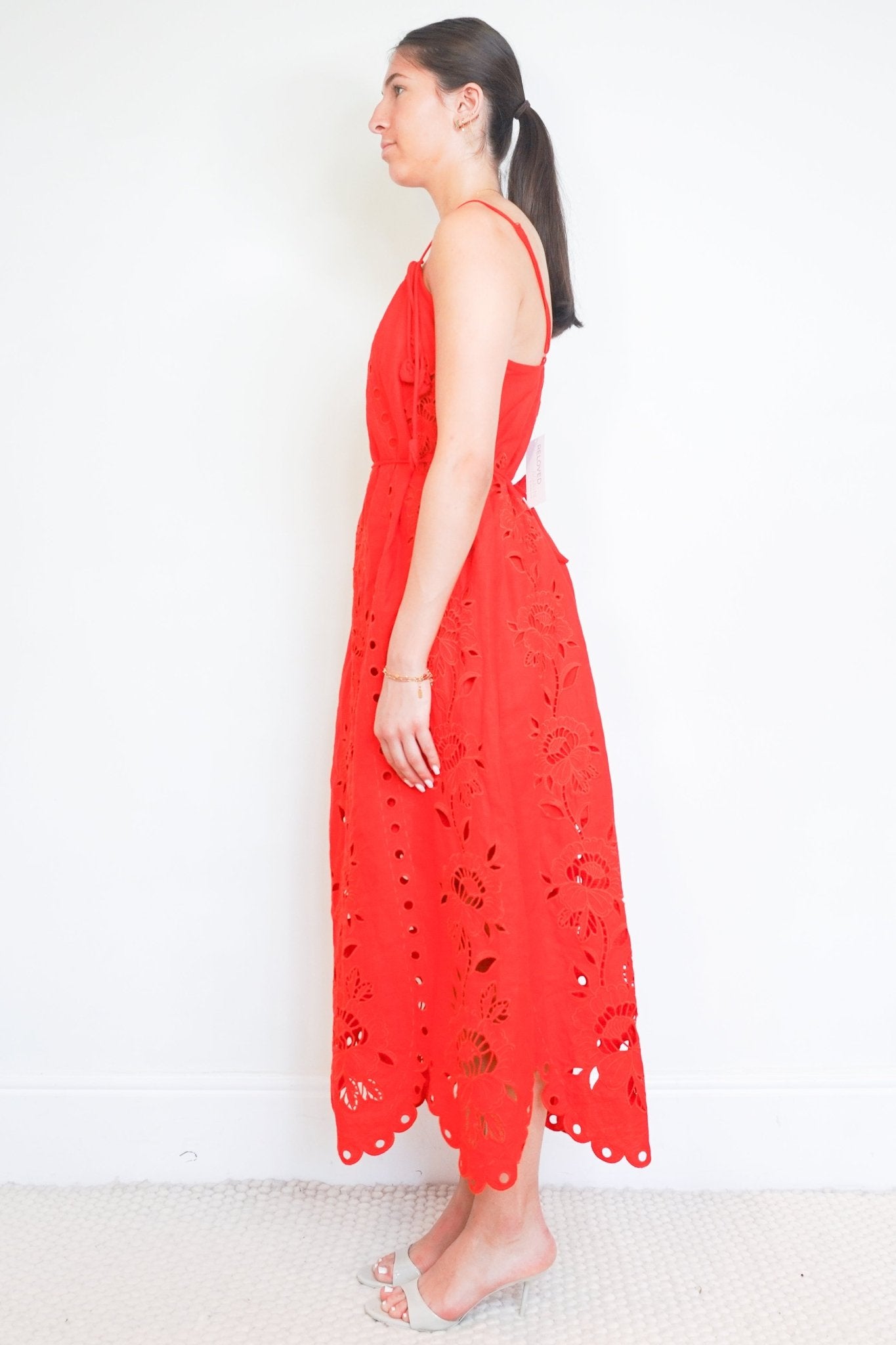 NEW Farm Rio Red Richelieu Sleeveless Maxi Dress (RRP £345) | Authentic Preloved - Reloved Again