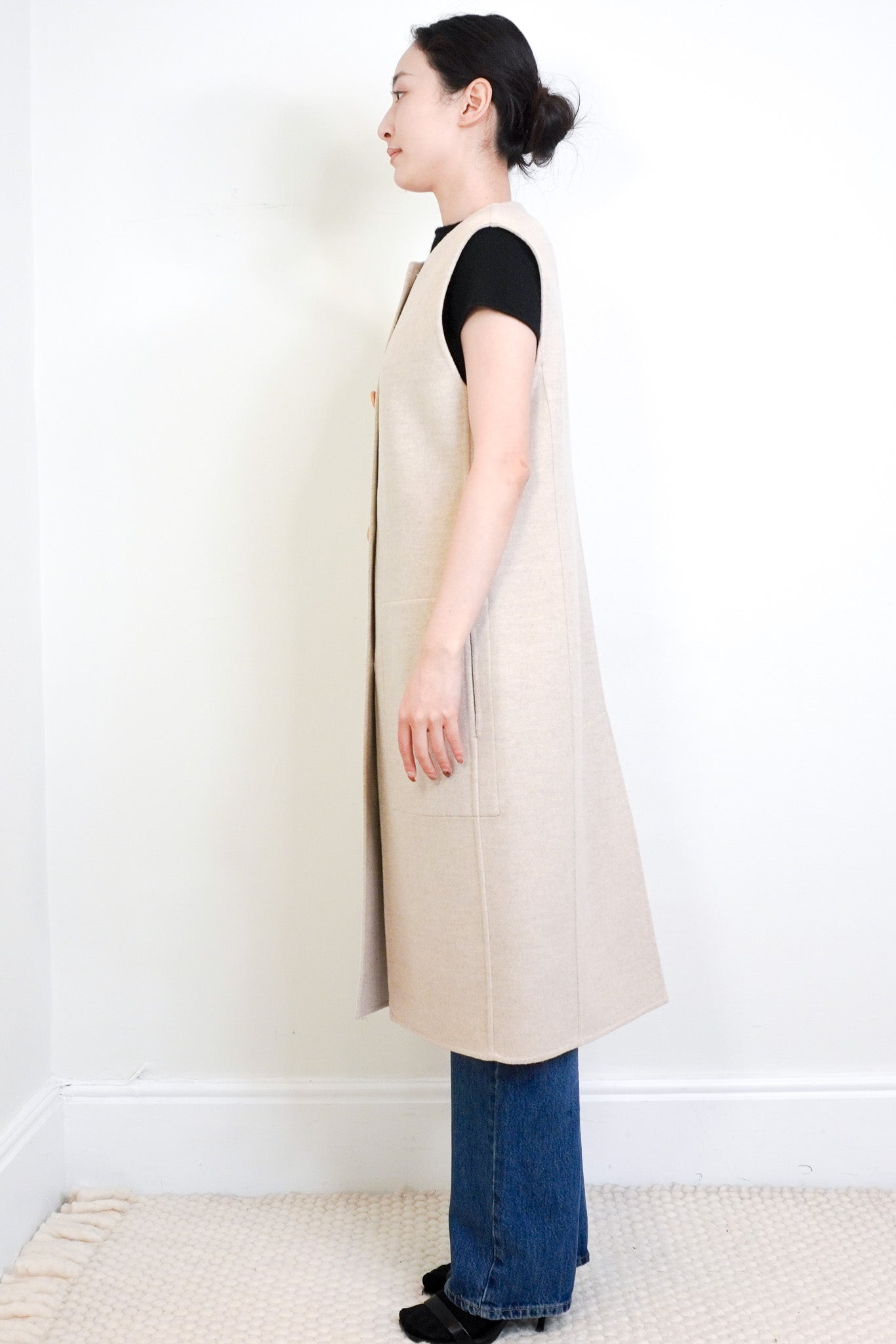 NEW Hermes Beige Long Droit Cashmere Gilet RRP £4K | Authentic Preloved - Reloved Again