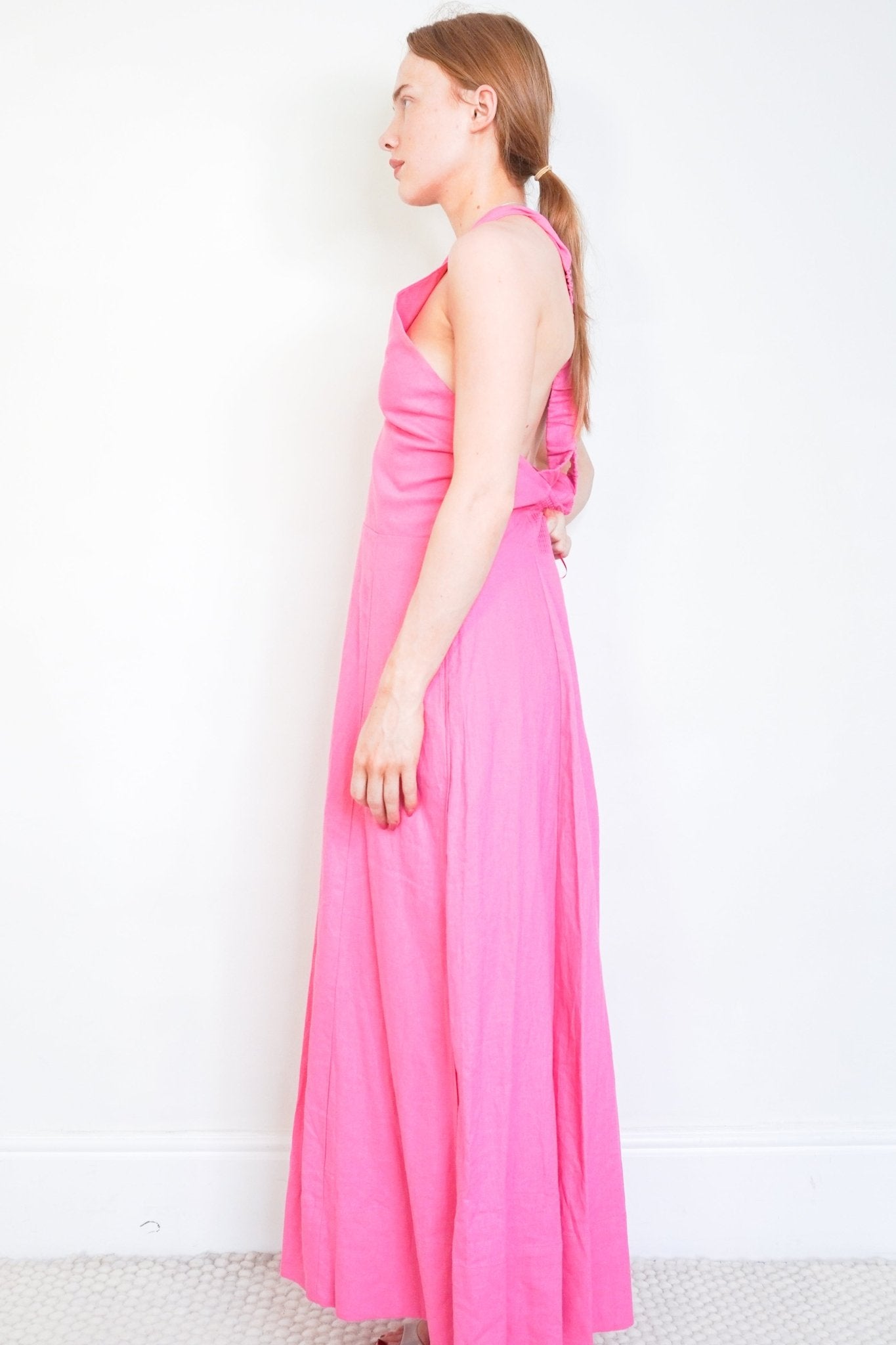 NEW ME+EM Ultra Pink Linen Blend Crossover Maxi Dress (RRP £350) | Authentic Preloved - Reloved Again
