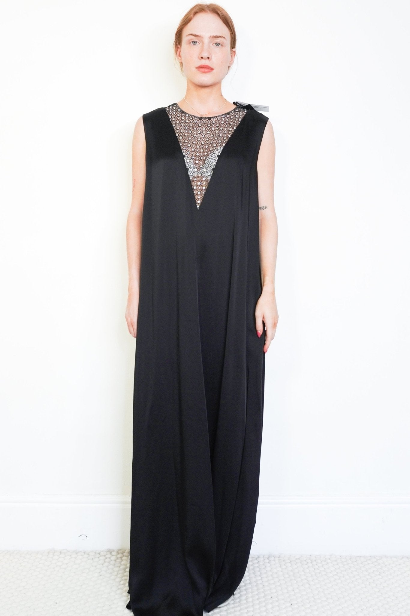 NEW Marina Rinaldi Embellished Satin Maxi Dress (RRP £350) | Authentic Preloved - Reloved Again