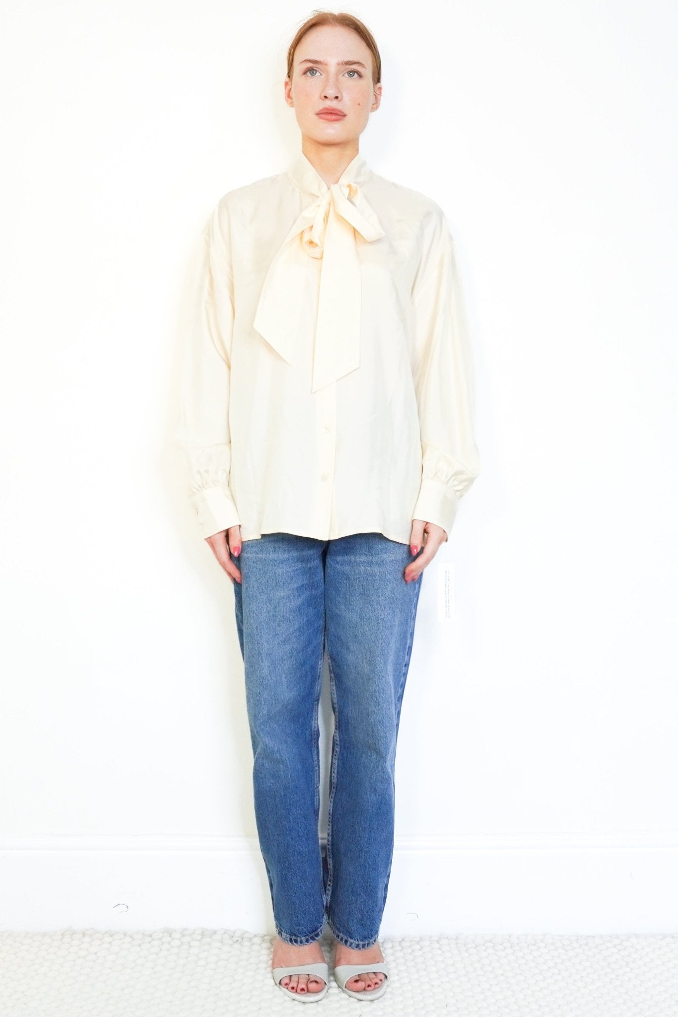NEW Tory Burch New Ivory Silk Bow Blouse (RRP £700) | Authentic Preloved - Reloved Again