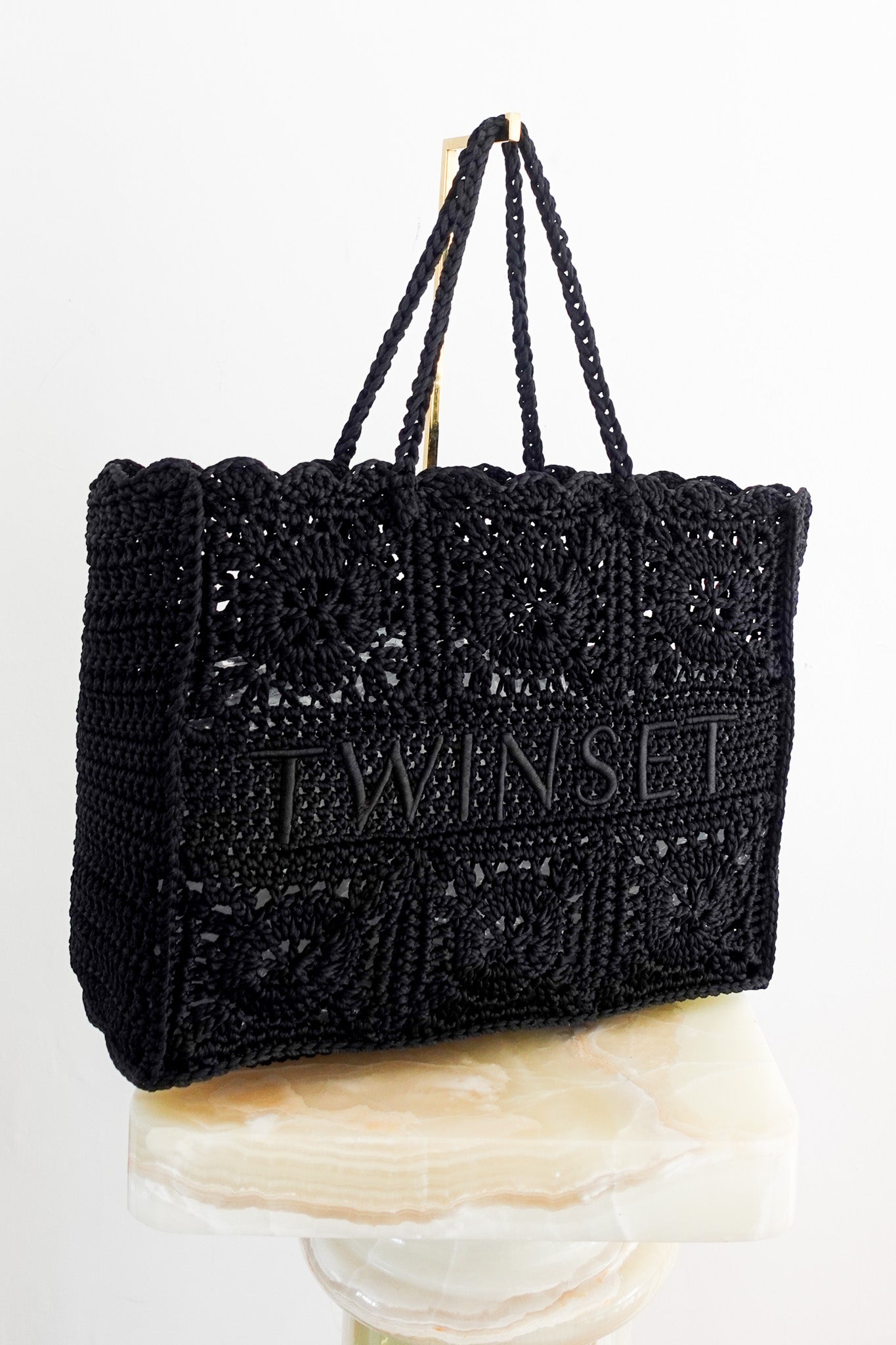NEW Twinset Raffia Black Bag RRP £256 | Authentic Preloved