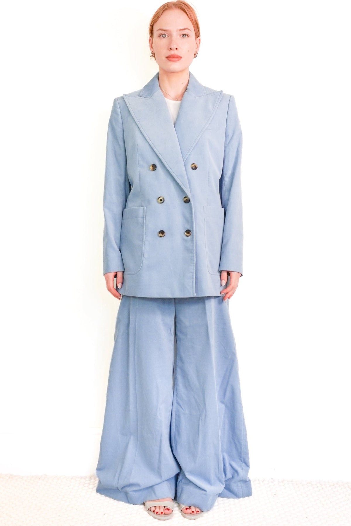 NWT Bella Freud Bianca Blue Cord Suit (RRP £1500) | Authentic Preloved - Reloved Again