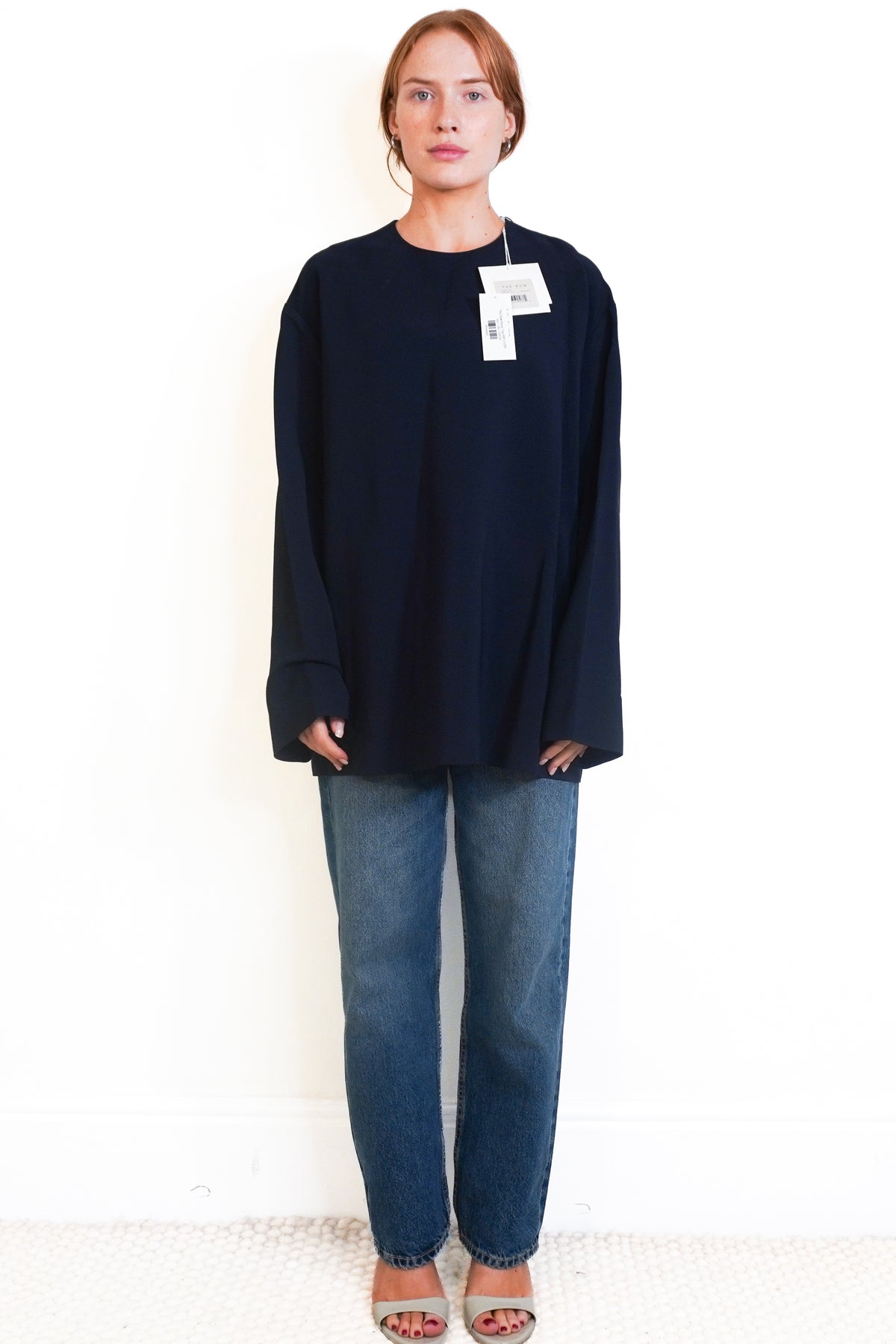 NWT The Row Navy Top Front
