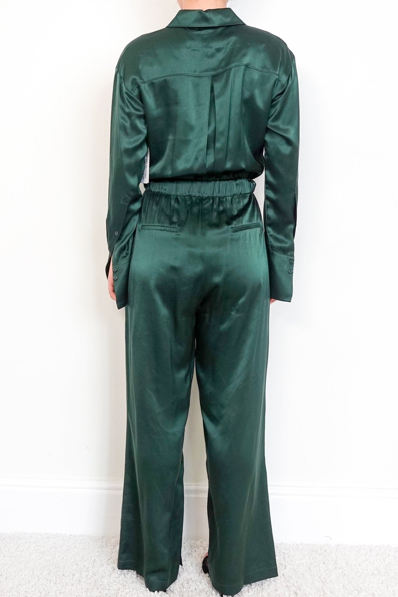 Nicholas Satin Green Button Down Jumpsuit RRP £600 | Authentic Preloved - Reloved Again