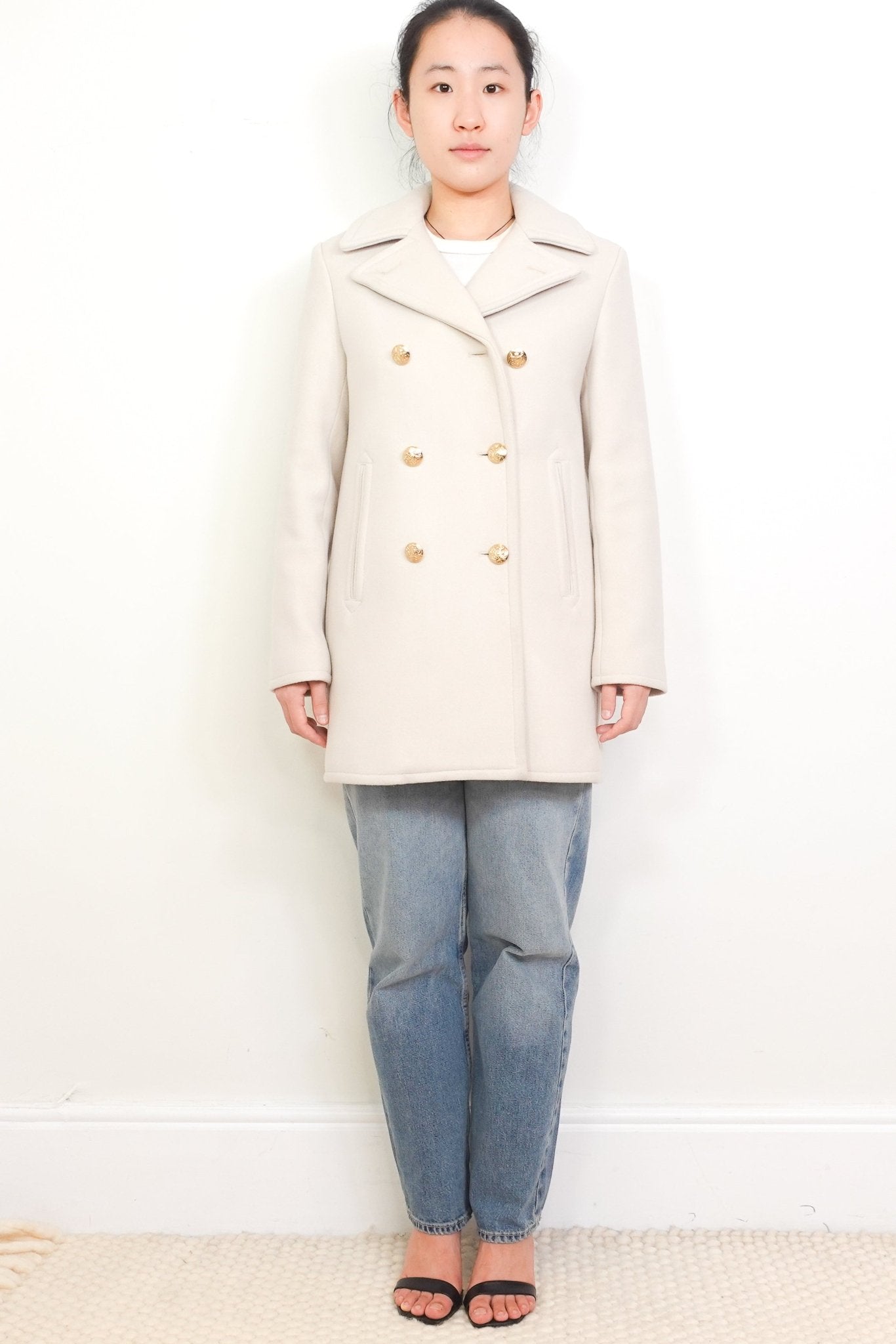 Nili-Lotan-Beige-Double-Breasted-Coat-Authentic-Preloved-front-picture-chelsea-london