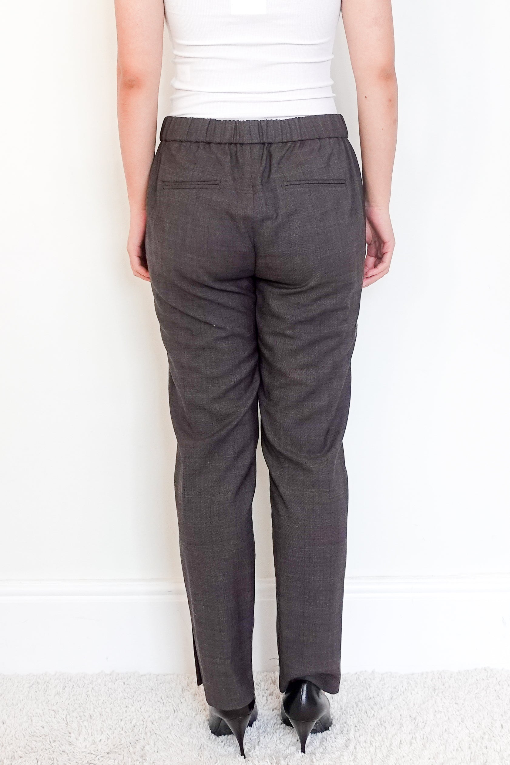 Nili Lotan Brown Corette Checkered Trousers RRP £395 | Authentic Preloved