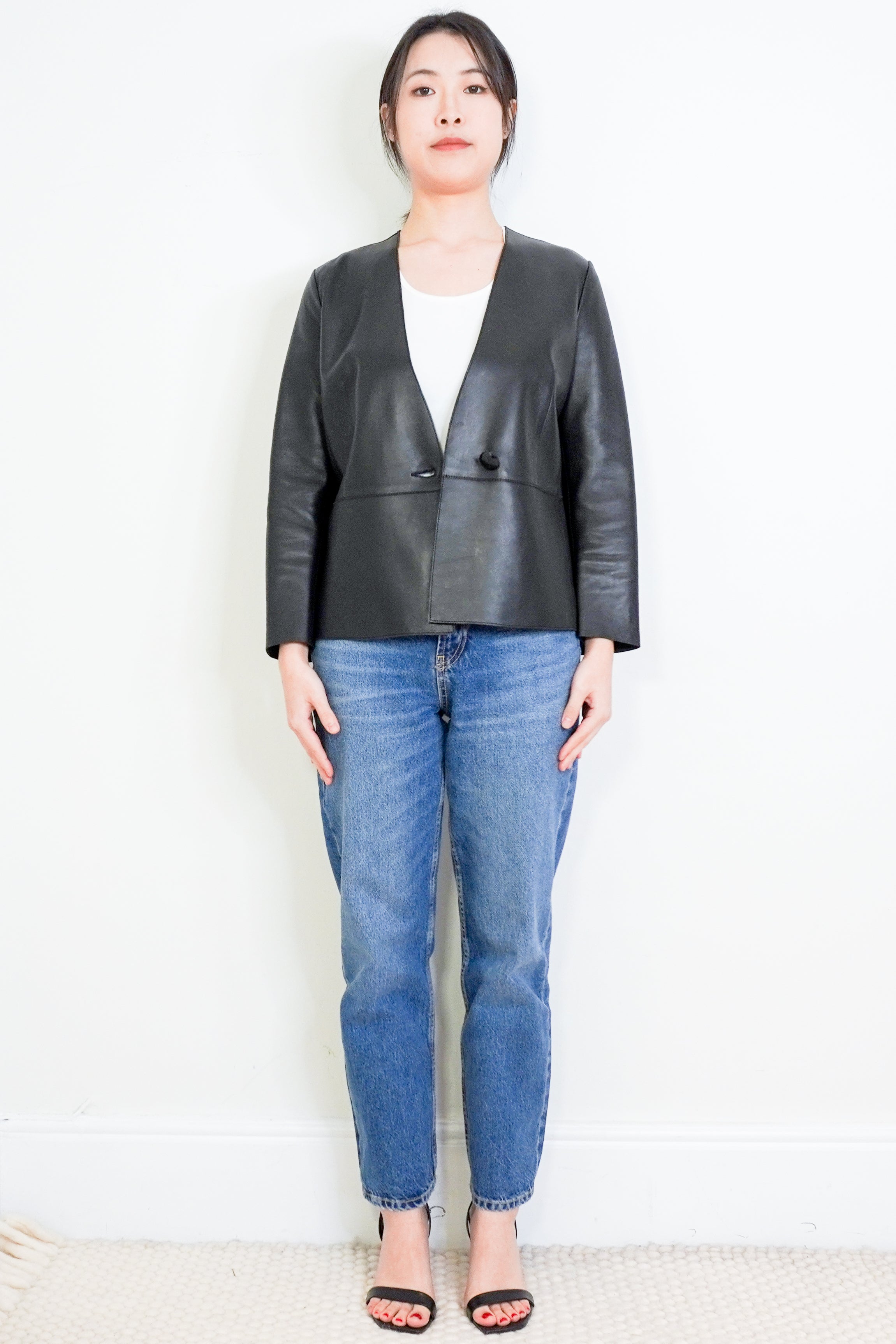 Nour-Hammour-Black-Leather-Jacket-front-picture-Chelsea-London