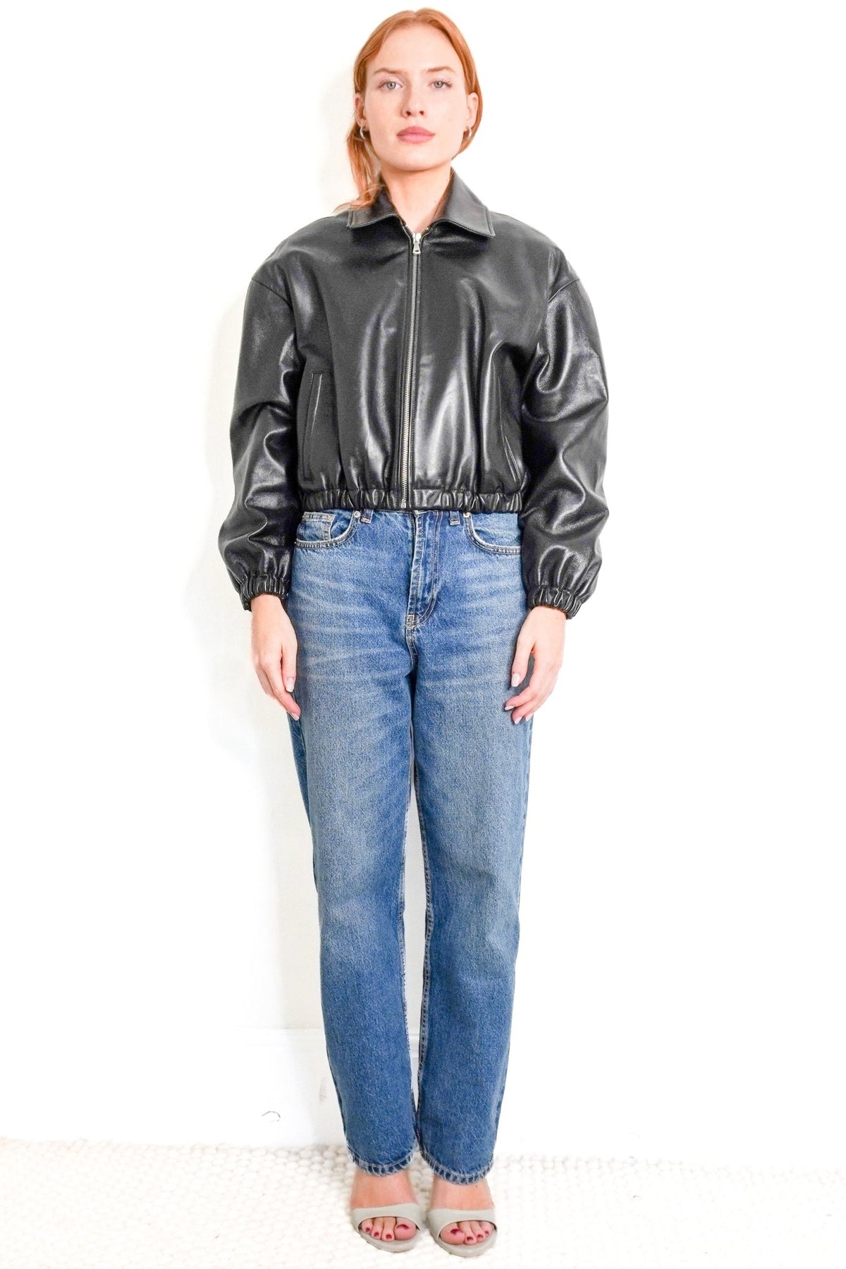 Nour Hammour Leather Bomber Jacket (RRP £1700) | Authentic Preloved - Reloved Again