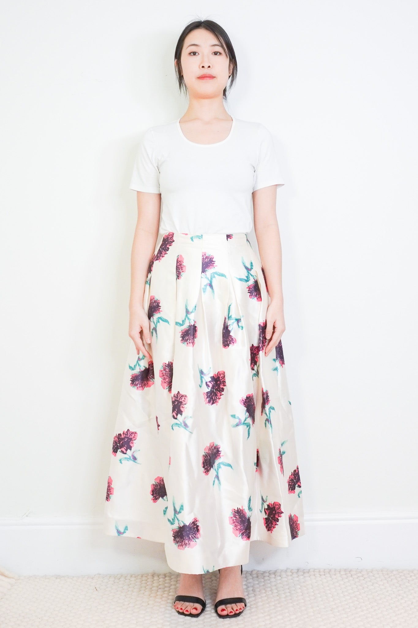 Oscar De La Renta Floral Silk Maxi Skirt RRP £900 | Authentic Preloved - Reloved Again