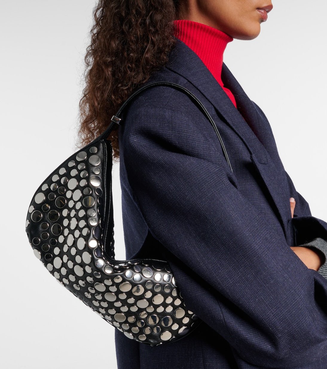 NEW STAUD Black Rivet Demy Shoulder Bag (RRP £475) | Authentic Preloved - Reloved Again