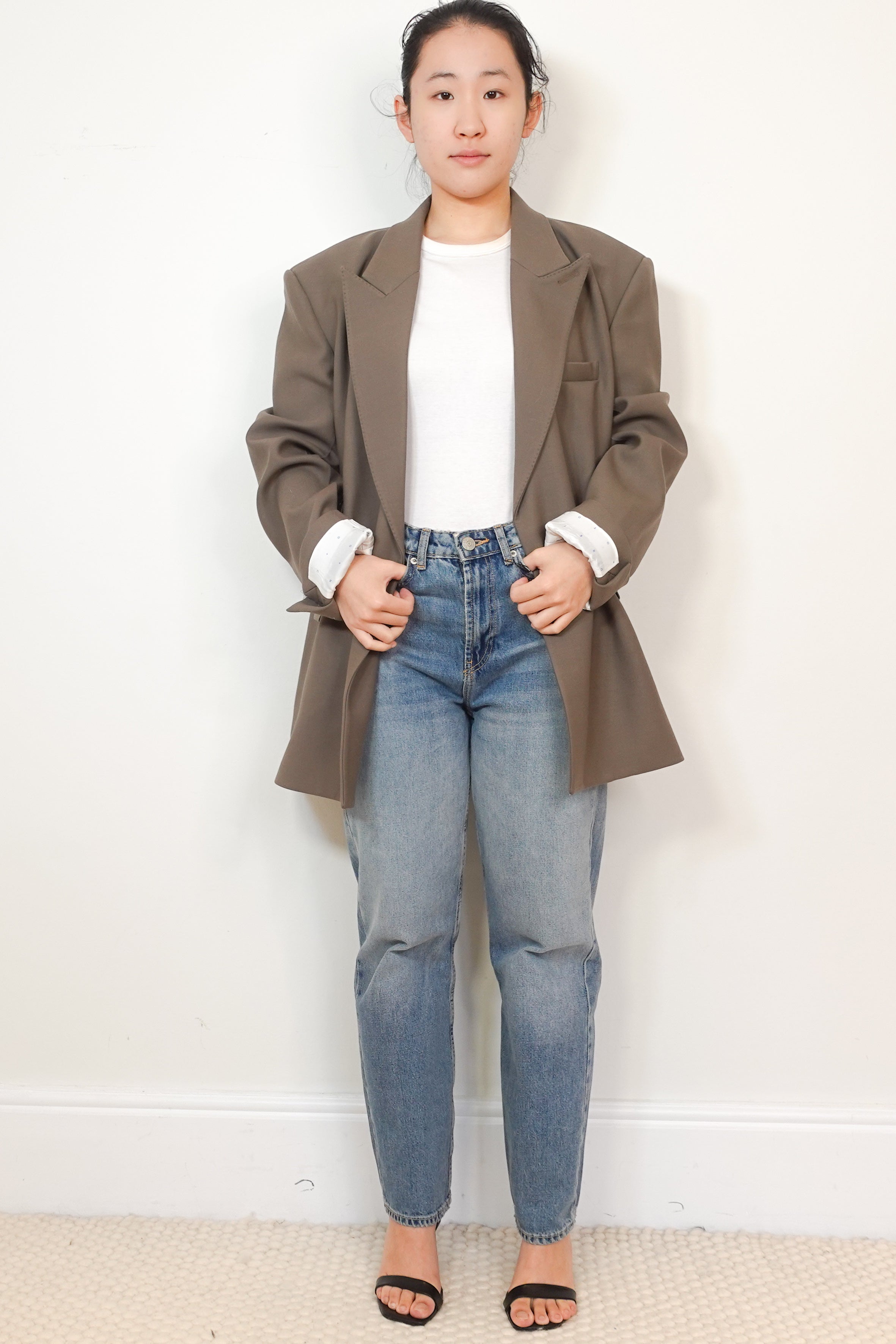 Peter-Do-Grey-Oversized-Twill-Blazer-front-picture-2-Chelsea-London