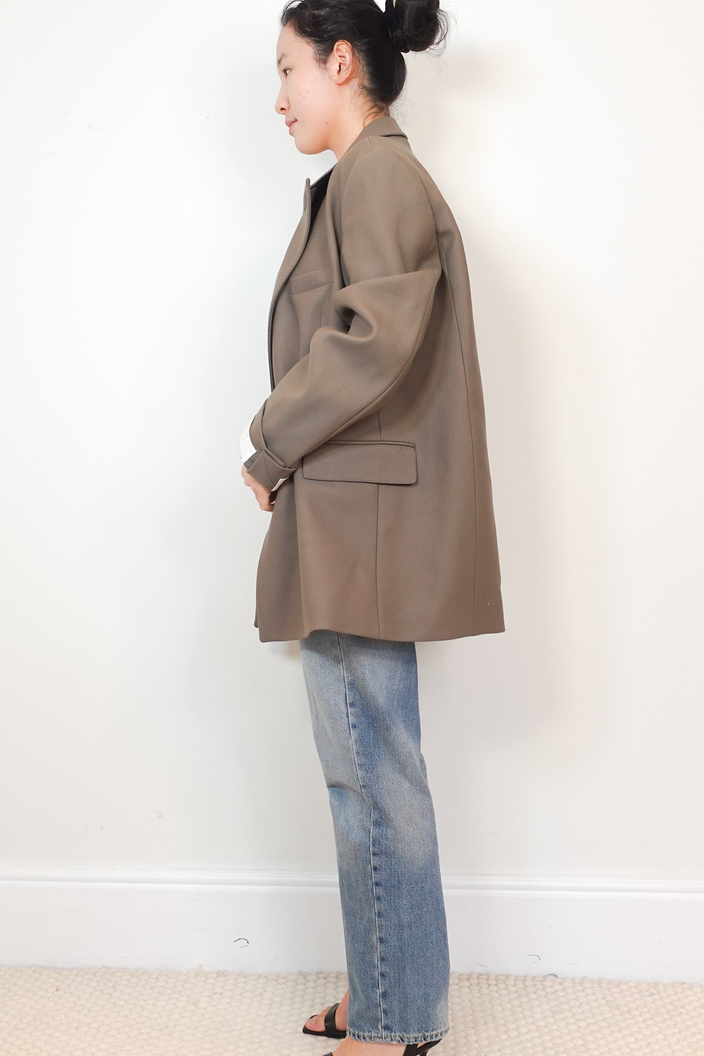 Peter-Do-Grey-Oversized-Twill-Blazer-side-picture-Chelsea-London