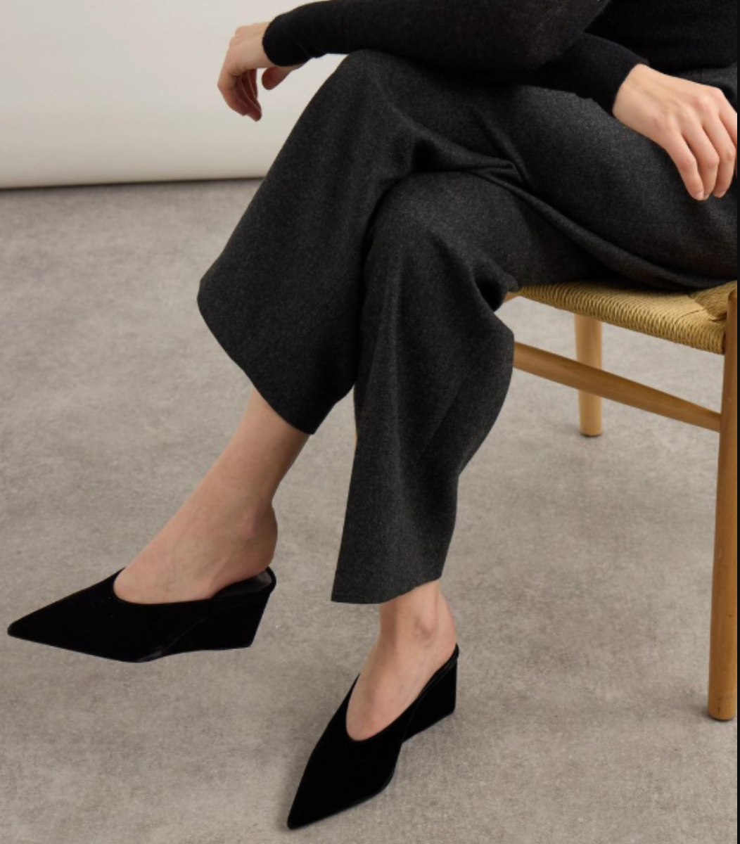 NEW Alaia 75 Black Velvet Wedge Mules (RRP £900) | Authentic Preloved