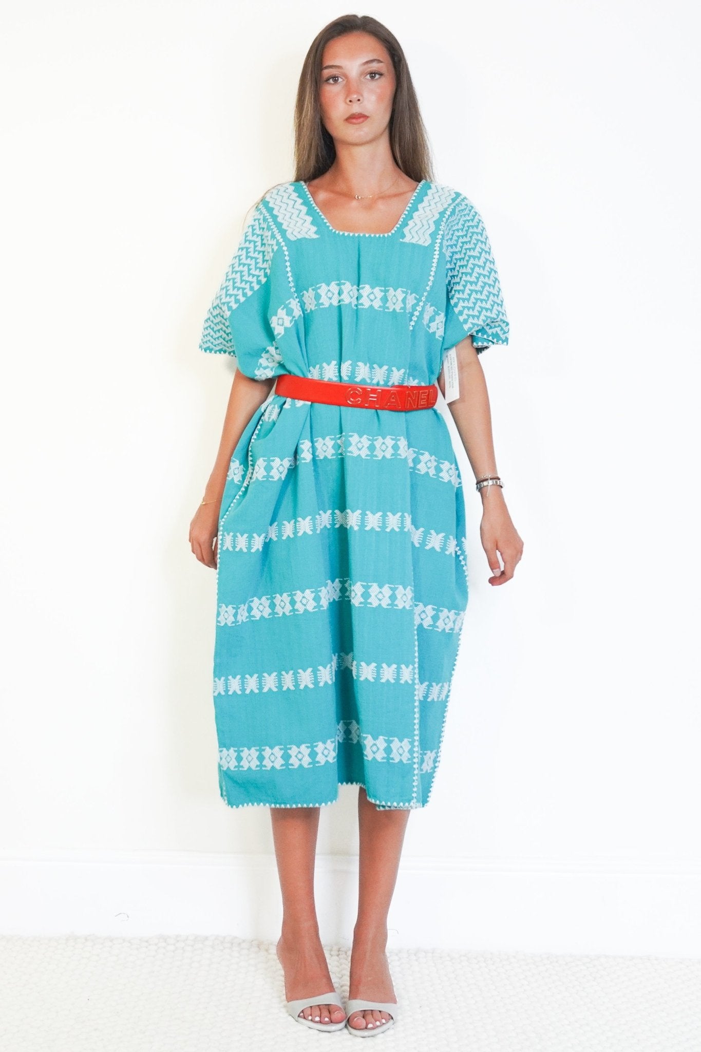 Pippa Holt Aqua Kaftan No. 83 (RRP £643) | Authentic and Preloved - Reloved Again
