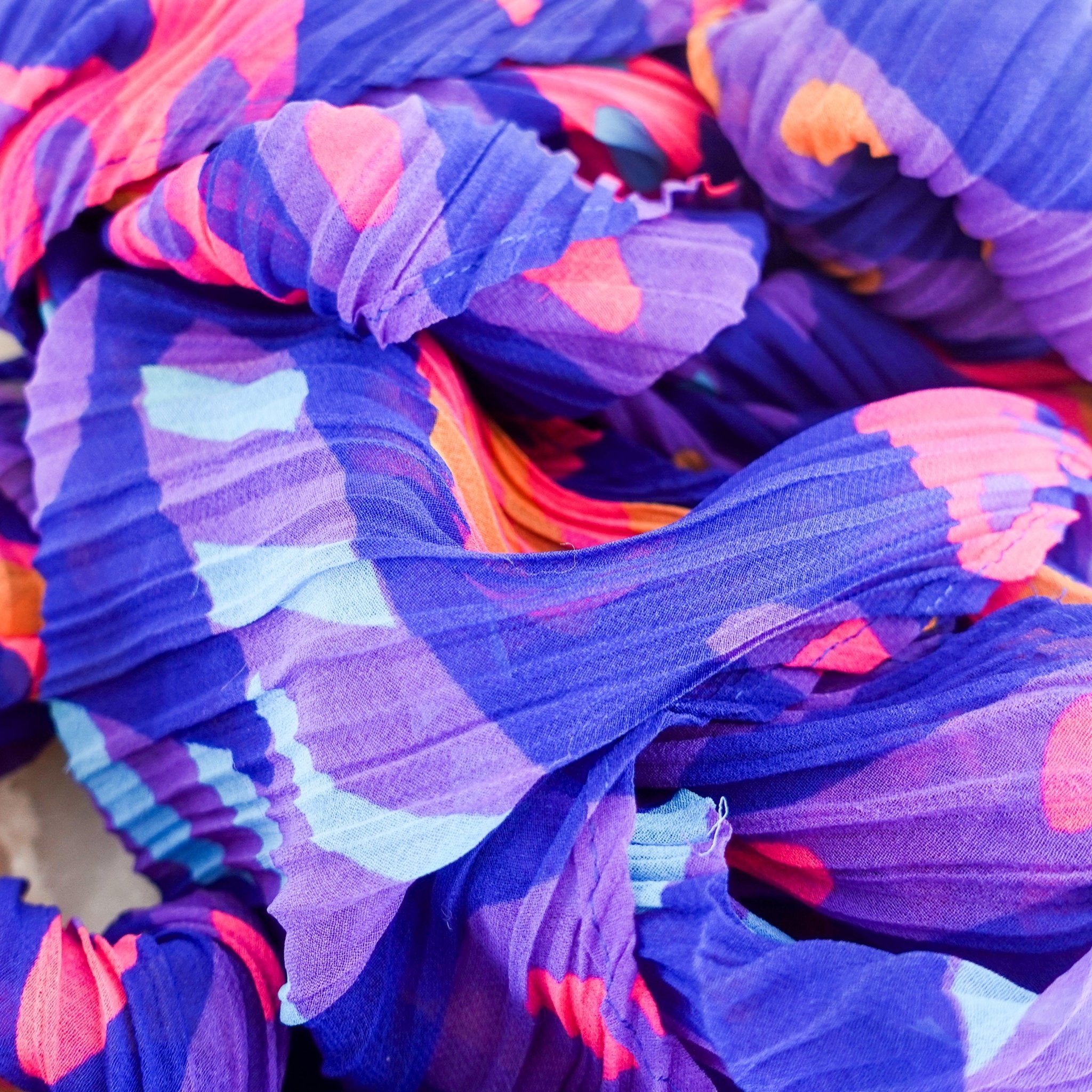 Pleats Please Blue Purple and Pink Scarf | Authentic Preloved - Reloved Again
