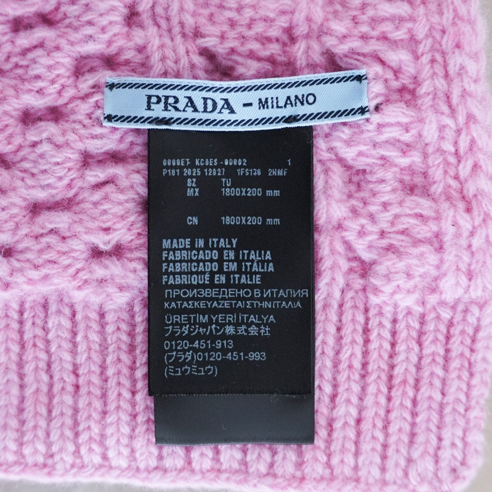 Prada Pink Knitted Scarf RRP £450 | Authentic Preloved FINAL SALE - Reloved Again