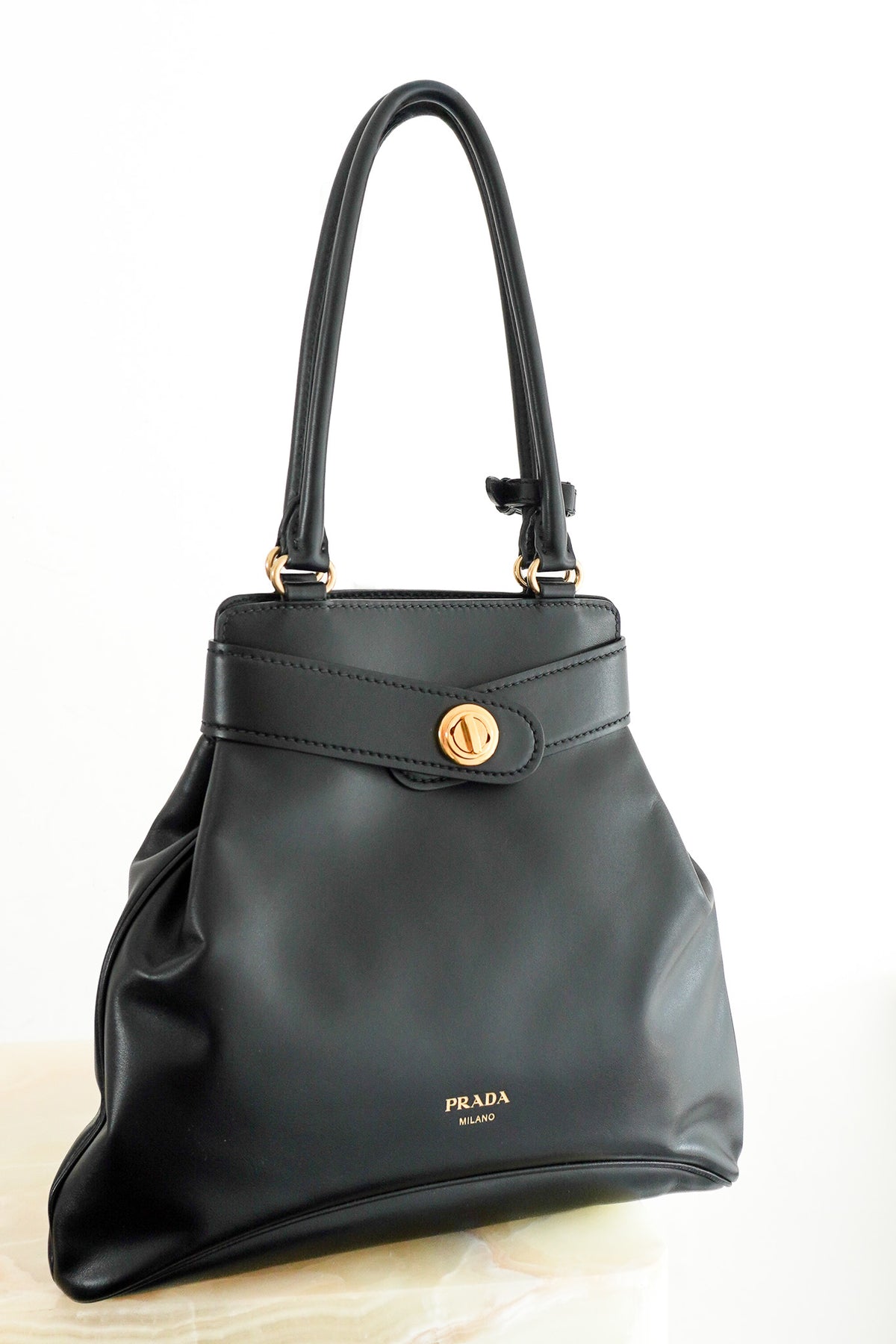 Prada Etude Lambskin Leather Bag Front