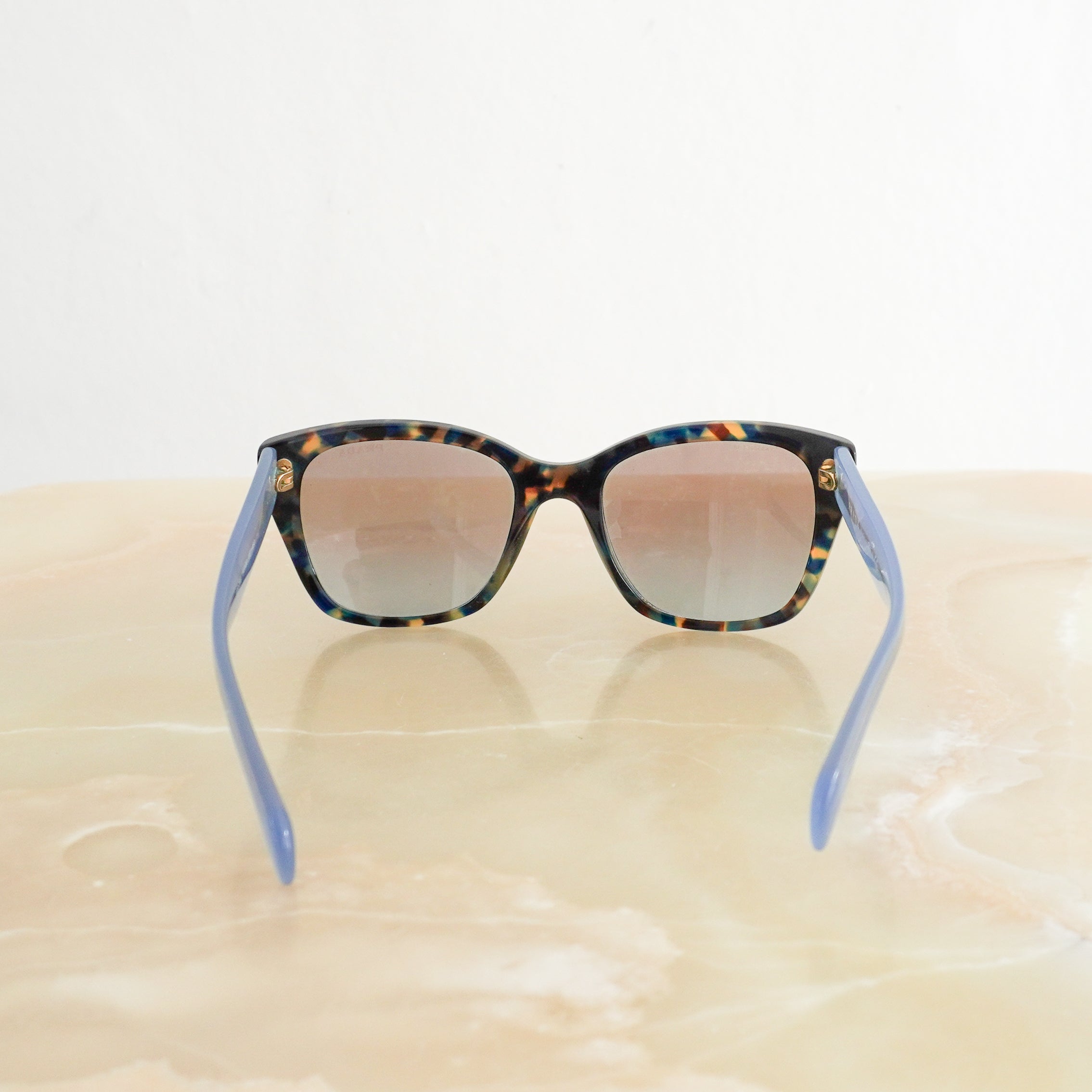 Prada PR 09SS Blue and Tortoise Shell Sunglasses back photo chelsea london