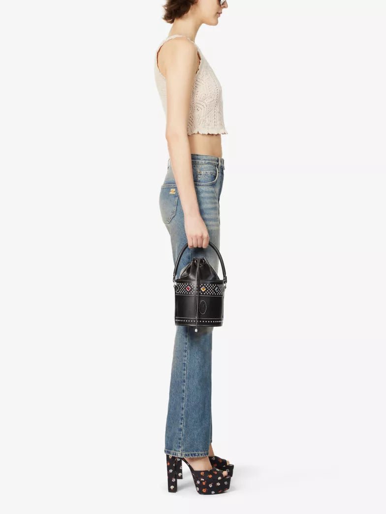 Saint Laurent Bahia Small Embellished Leather Bucket Bag in Black (RRP £2100) | Authentic Preloved - Reloved Again