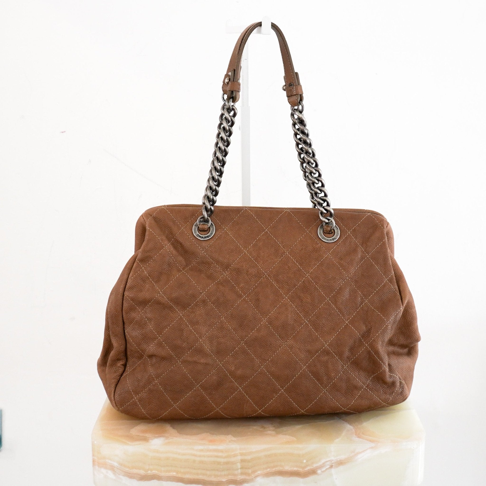 RARE Chanel Simply CC Bowling Bag in Brown | Authentic Preloved - Reloved Again