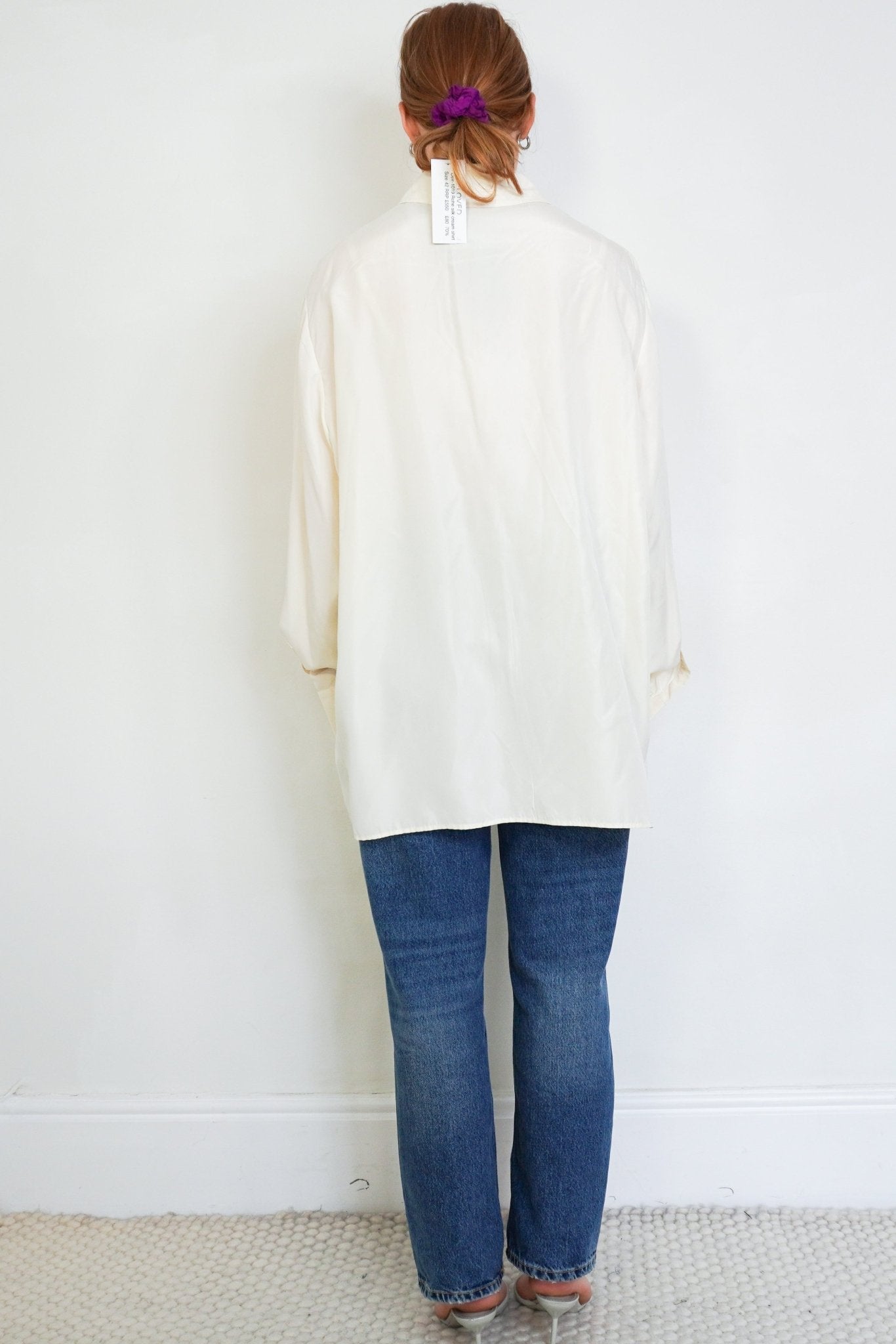 RÓHE Cream Oversized Silk Shirt back photo chelsea london