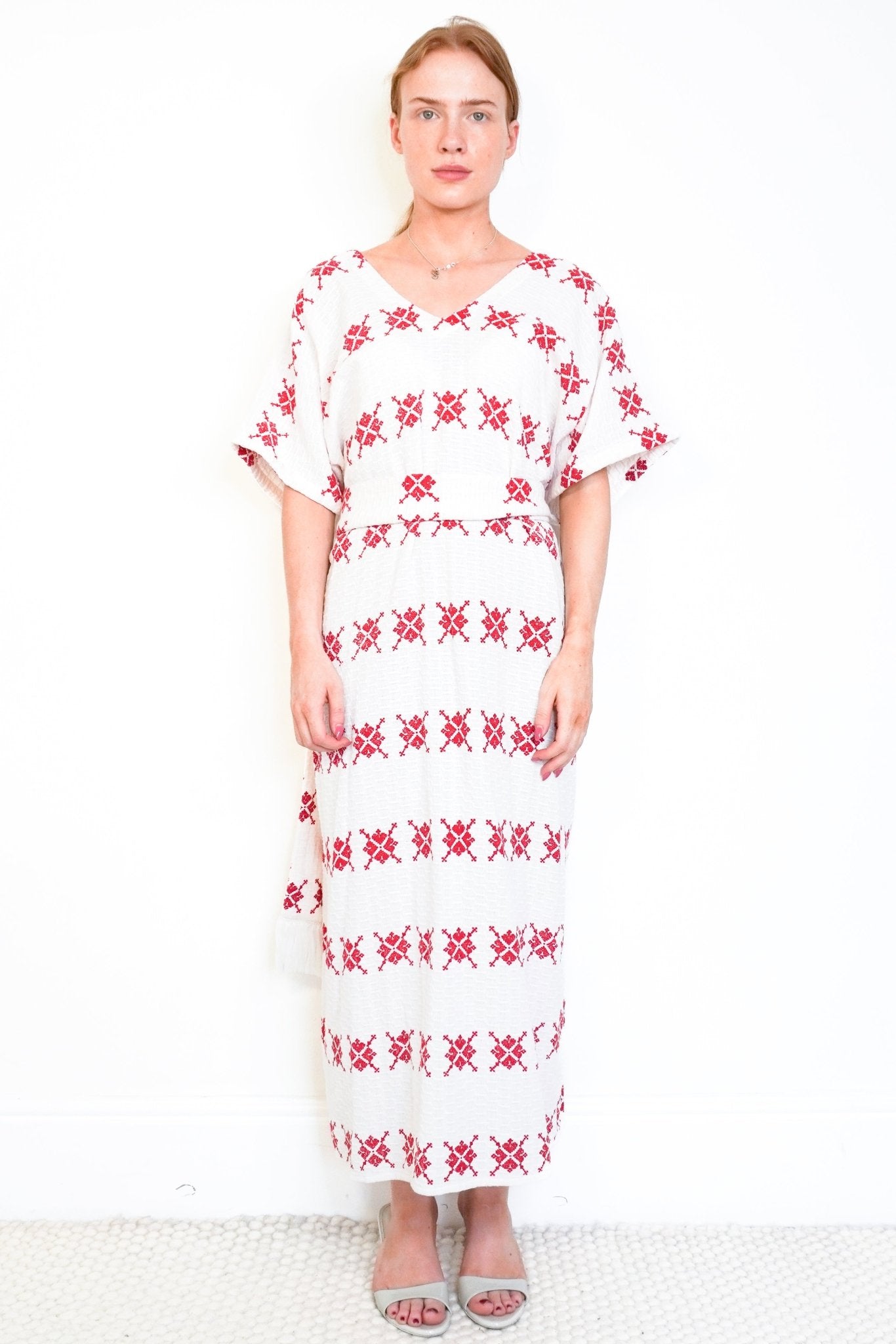 Rae Feather White and Red Belted Dress (RRP £145) | Authentic Preloved - Reloved Again