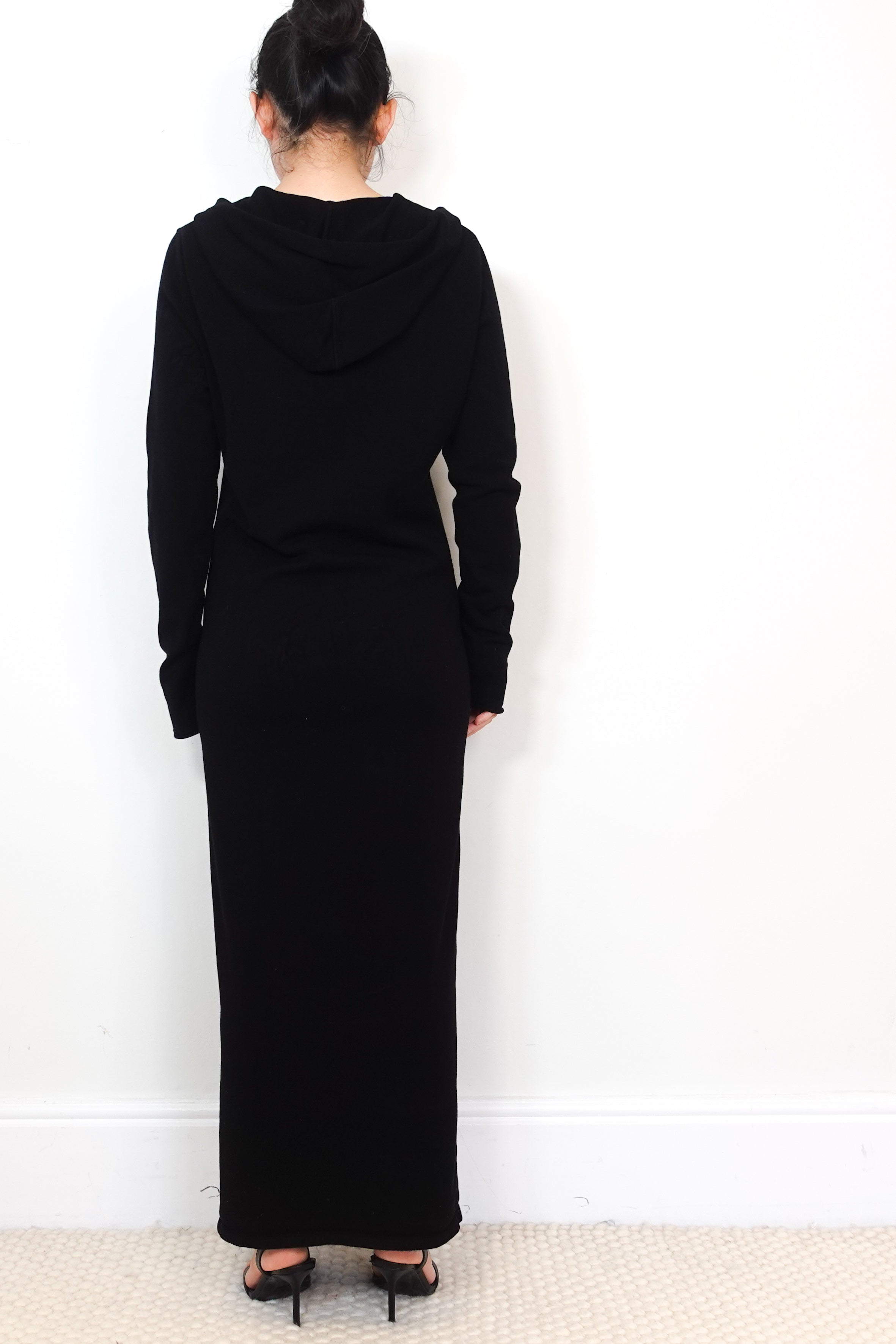 Raey-Black-Hooded-Sweater-Dress-back-picture-Chelsea-London