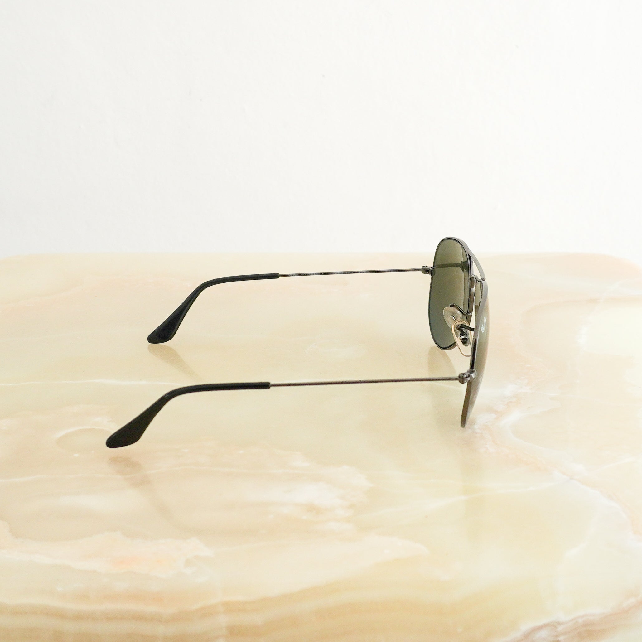 Ray-Ban RB3025 Aviator Large Metal Black Sunglasses side photo chelsea london