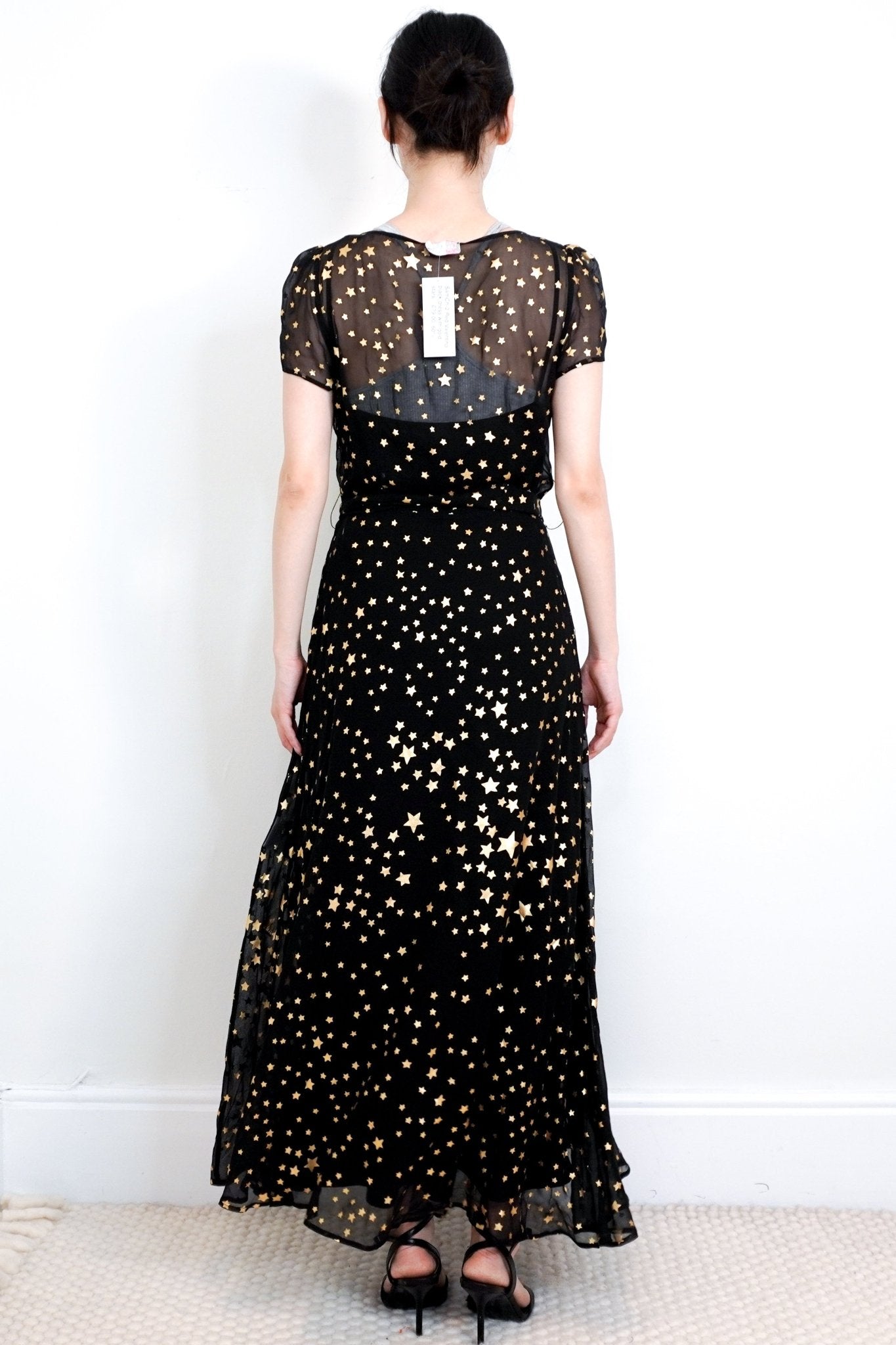 Red Valentino Black Star - Print Chiffon Maxi Dress RRP £800 | Authentic Preloved - Reloved Again