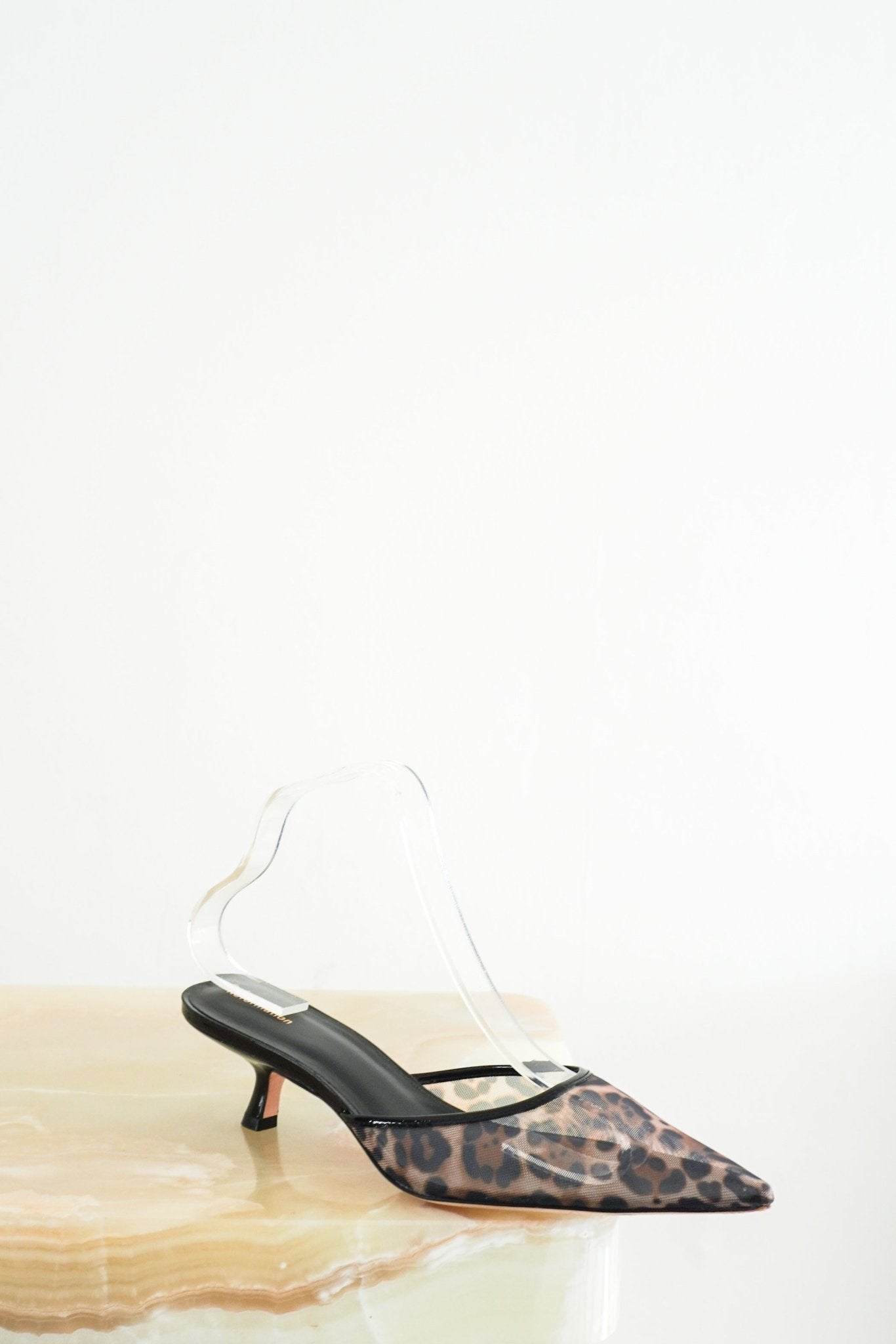 Reformation-Leopard-Mesh-Kitten-Heels-front-picture-Chelsea-London