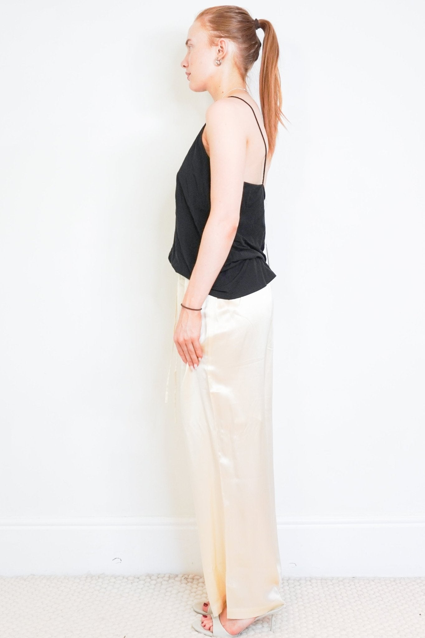 Reformation Cream Silk Wide Leg Trousers (RRP £220) | Authentic Preloved - Reloved Again