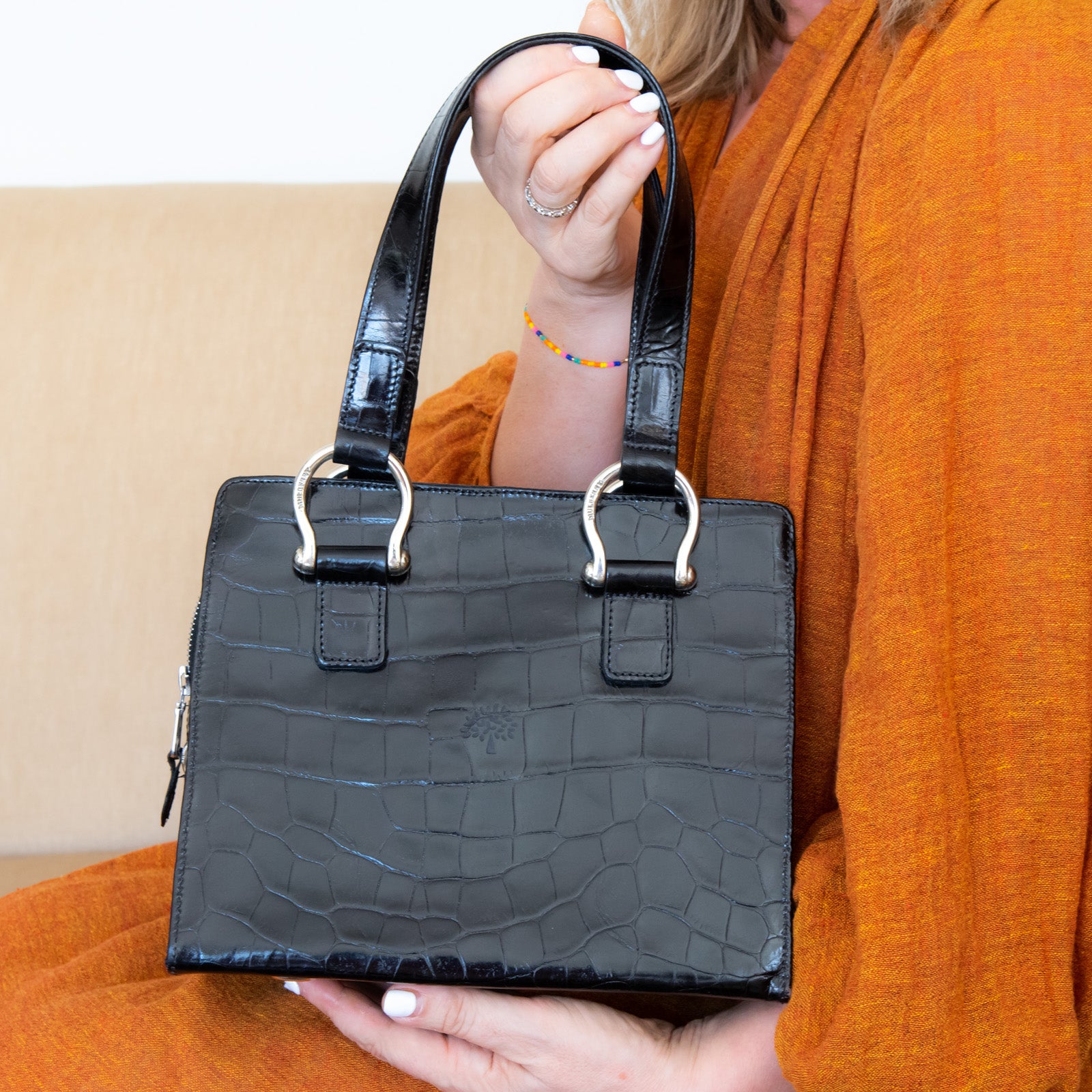 Croc leather mini shoulder bag sale