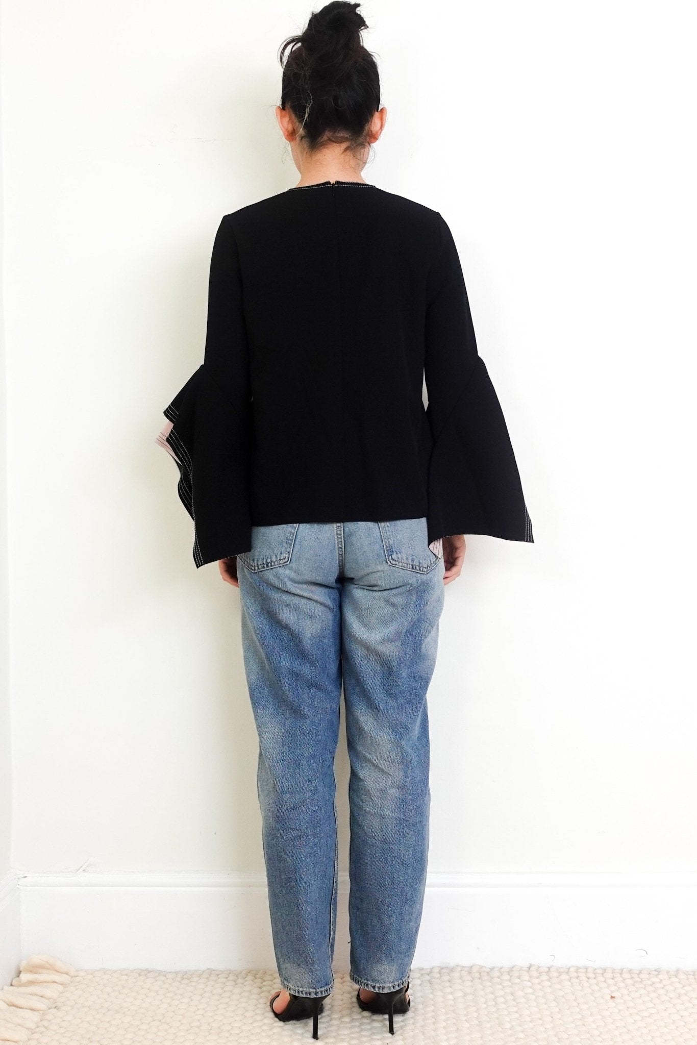 Roksanda Black Illincic Crepe Asymmetric Sleeve Blouse RRP £339 | Authentic Preloved - Reloved Again