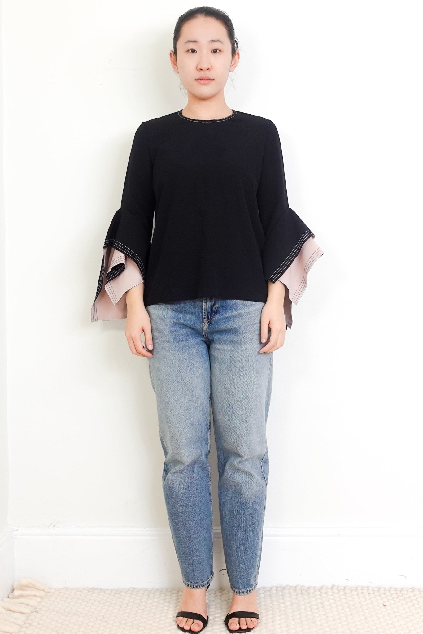 Roksanda Black Illincic Crepe Asymmetric Sleeve Blouse RRP £339 | Authentic Preloved - Reloved Again