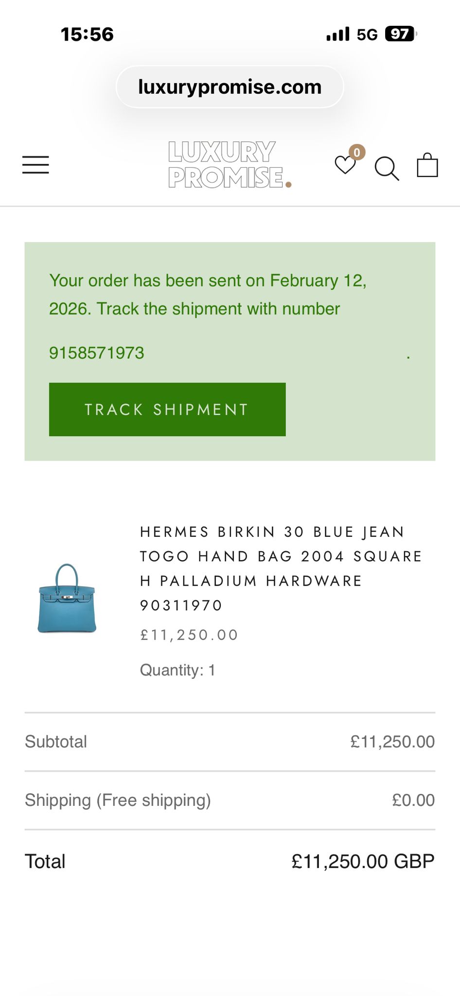 Hermès Birkin 30 Retourne Togo Blue Jean Palladium Hardware | Authentic Preloved - Reloved Again