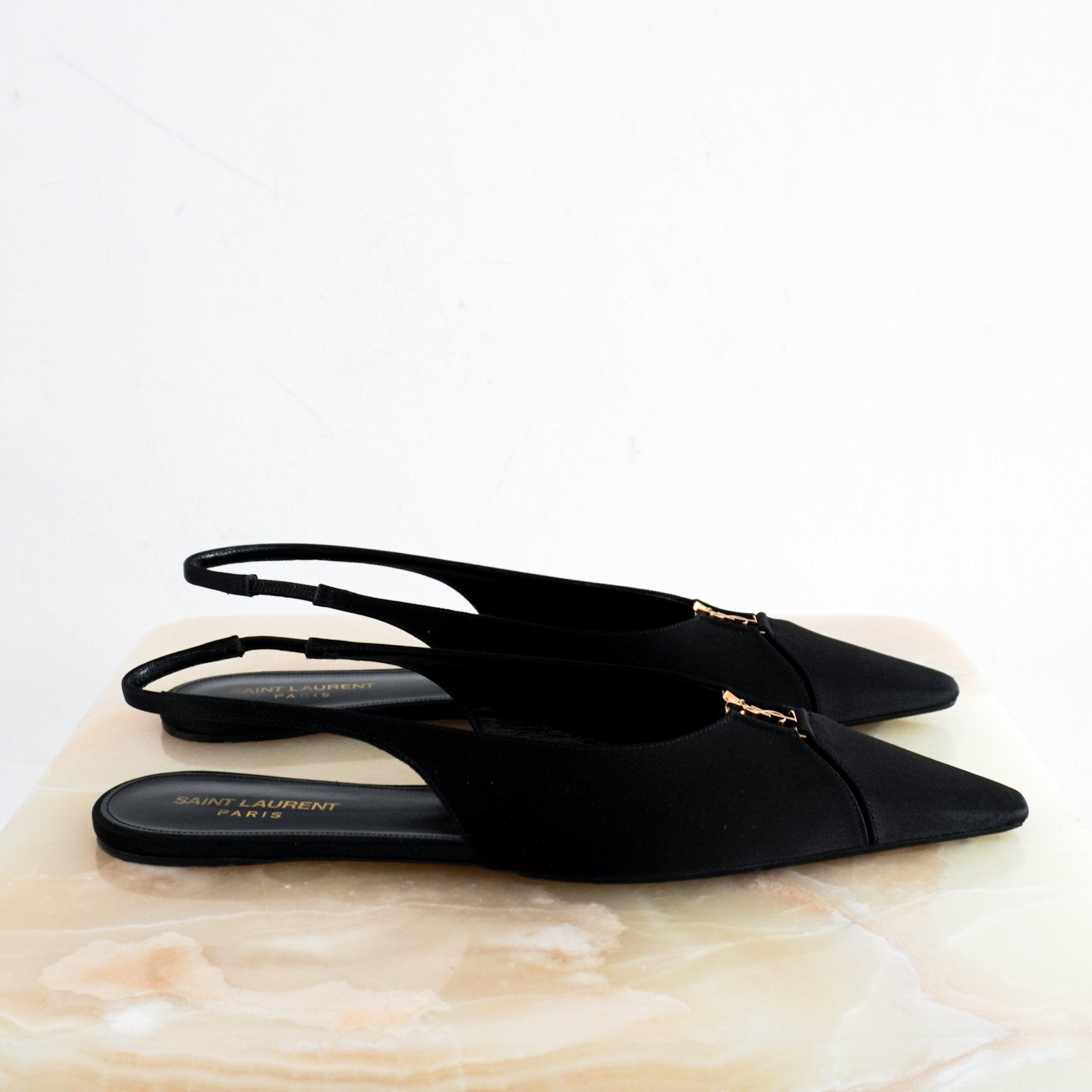 Saint Laurent Black Babylon Slingbacks RRP £750 | Authentic Preloved - Reloved Again