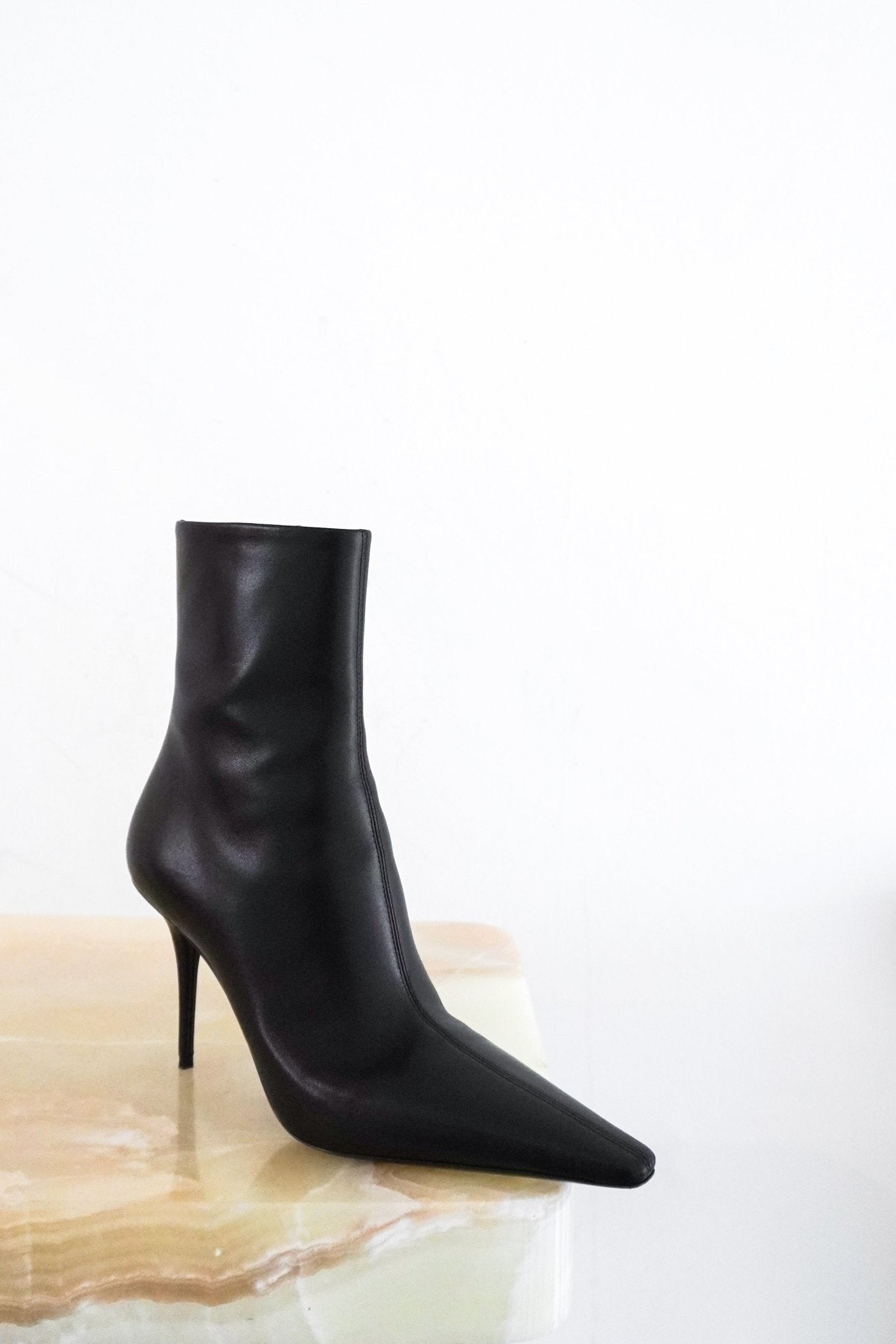 Saint Laurent Black Leather Pointed Boots RRP £1200 | Authentic Preloved - Reloved Again