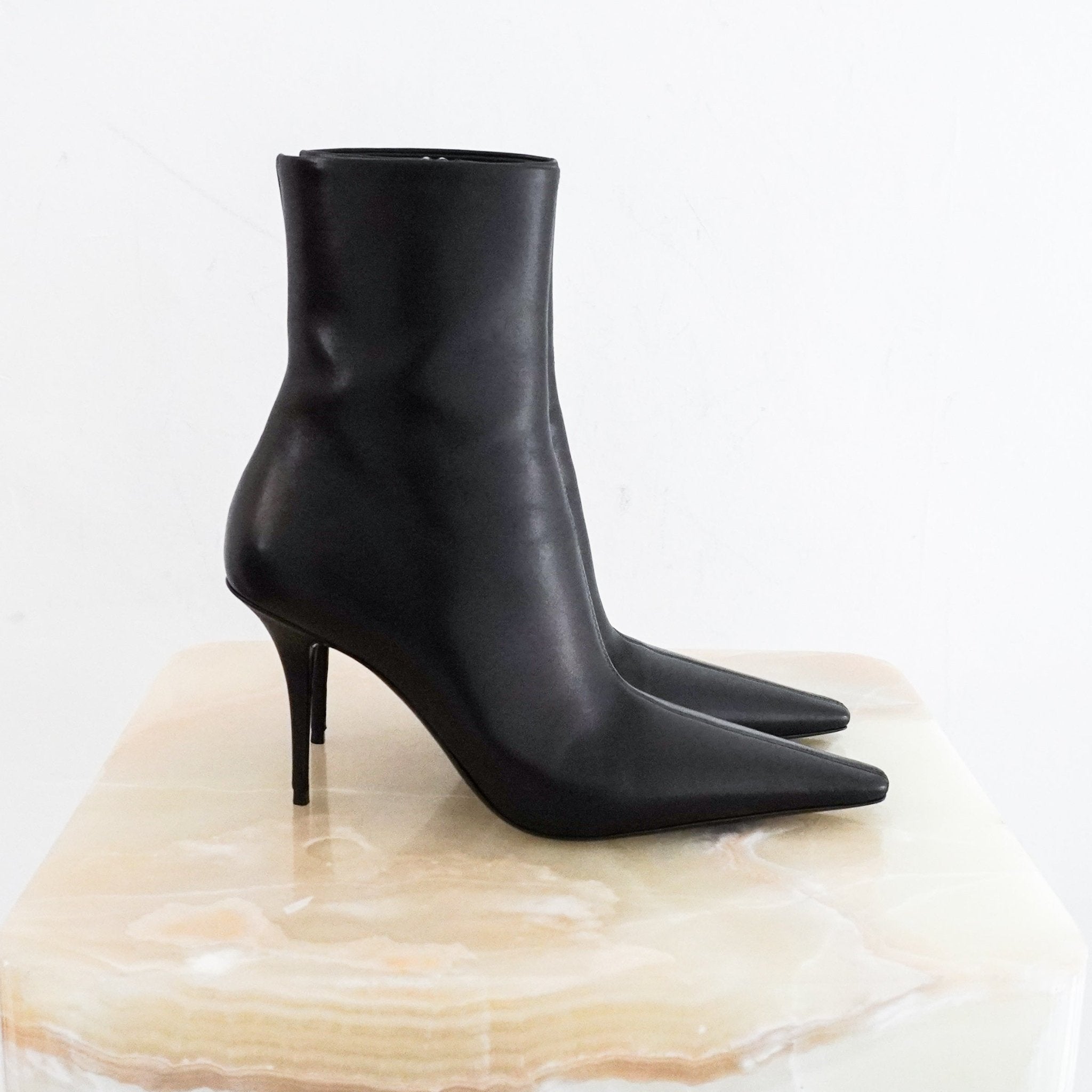 Saint Laurent Black Leather Pointed Boots RRP £1200 | Authentic Preloved - Reloved Again