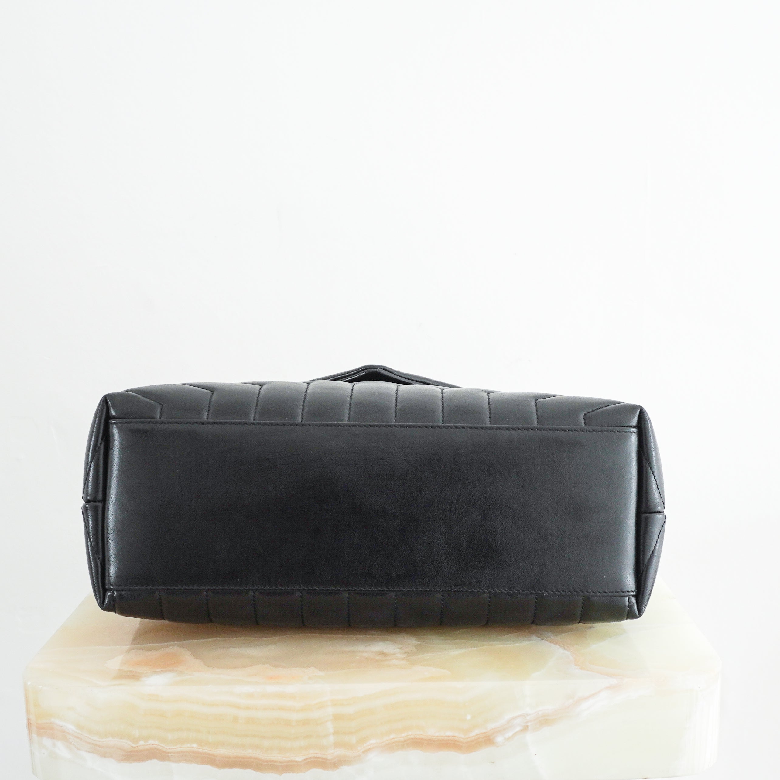 Saint-Laurent-Black-Loulou-Medium-in-Matelassé-Lambskin-back-picture-Chelsea-London