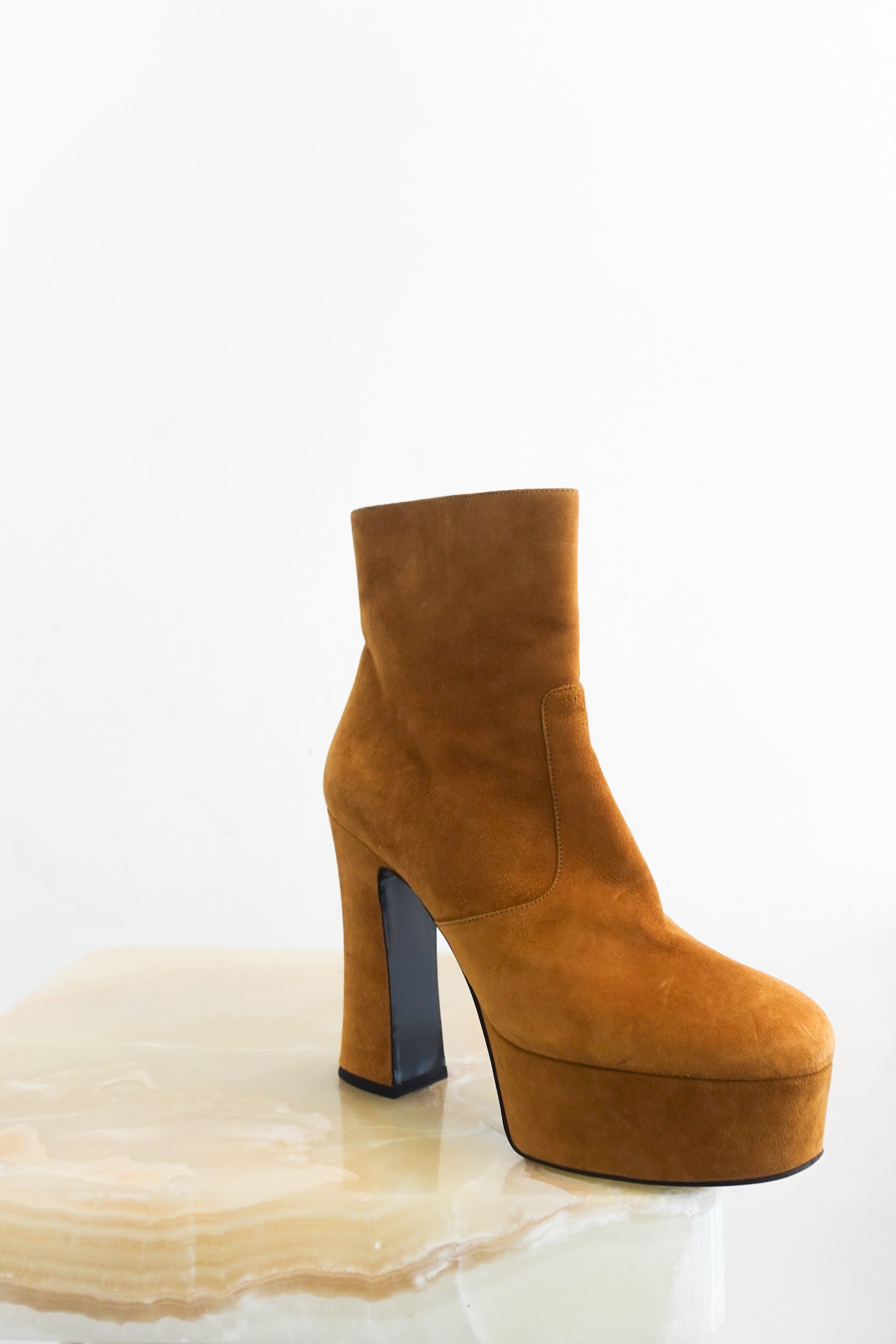 Saint-Laurent-Camel-Brown-Suede-Billy-Boots-front-picture-Chelsea-London