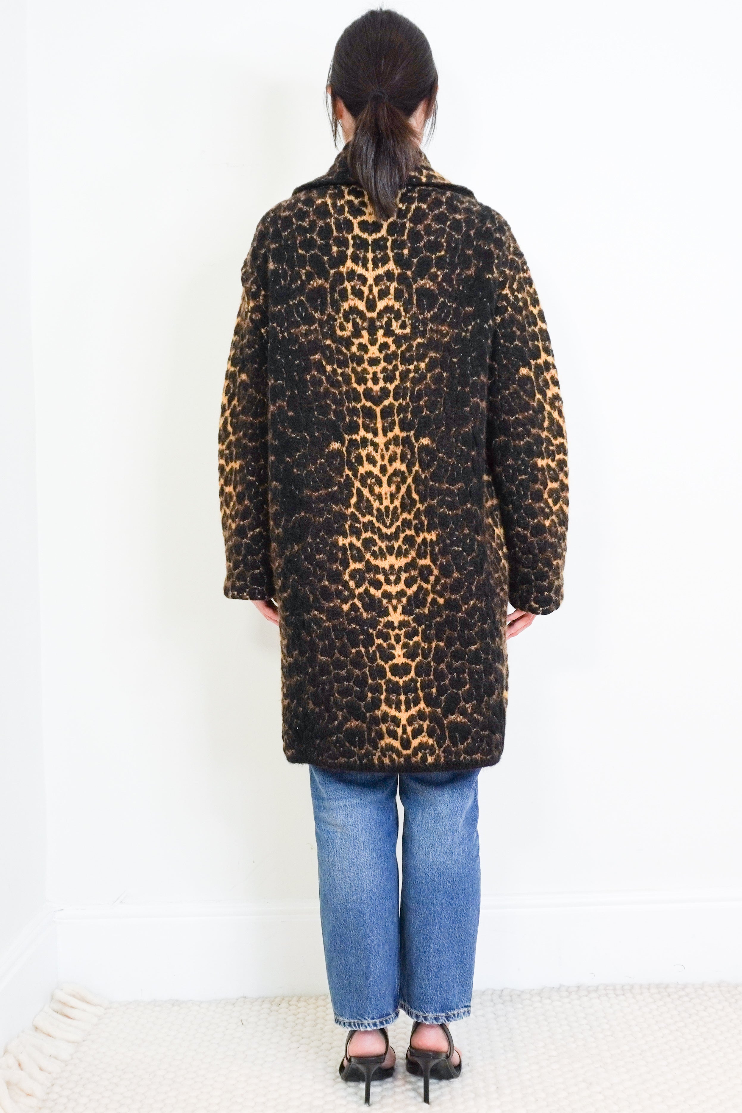 Saint-Laurent-Leopard-Knitted-Coat-back-picture-Chelsea-London