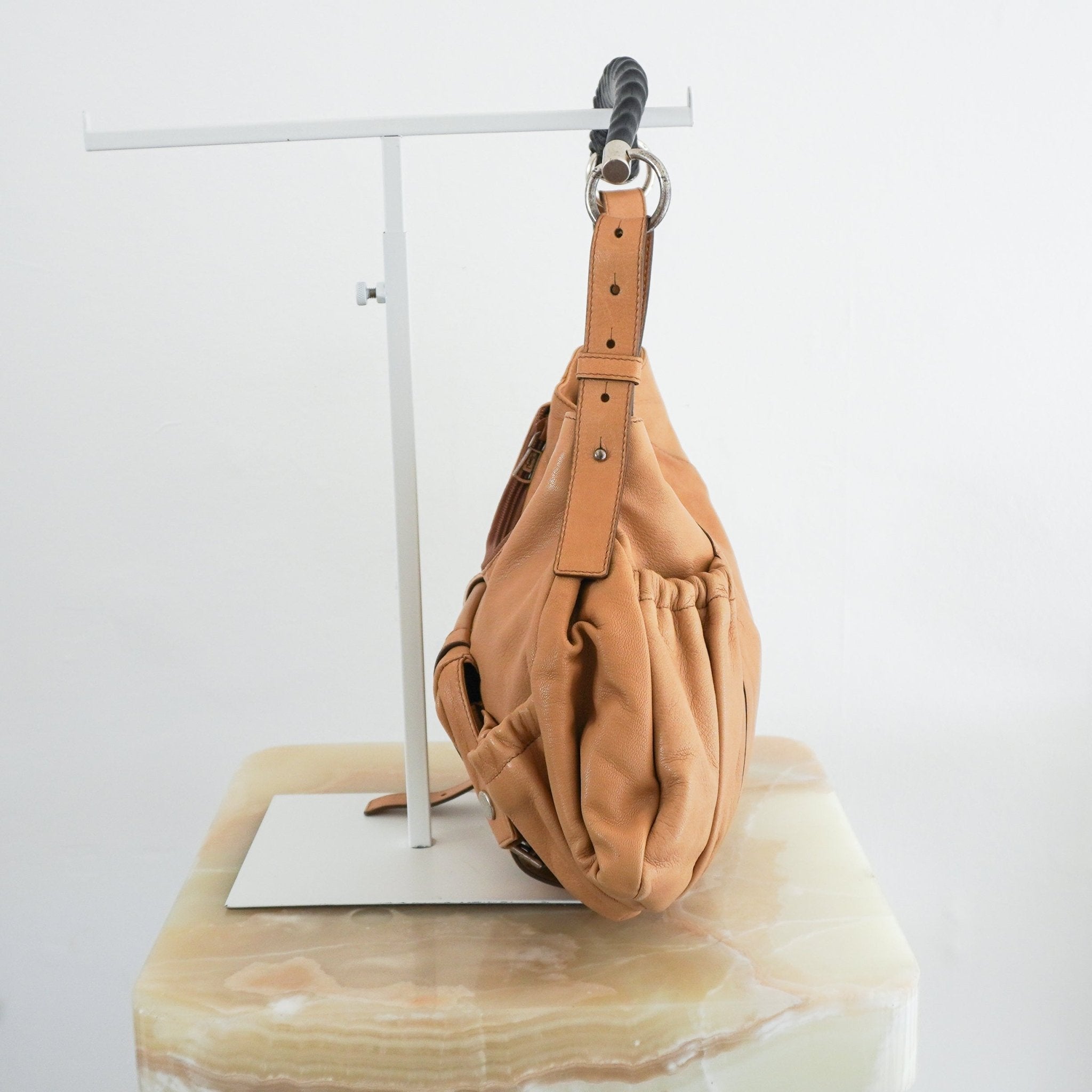 Saint Laurent Vintage Mombasa Shoulder Bag in Tan RRP £2500 | Authentic Preloved - Reloved Again