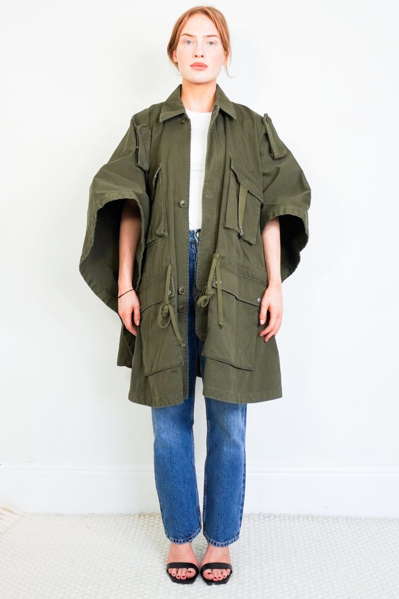 Saint Laurent Paris Khaki Green Cargo Cape RRP £1700 | Authentic Preloved - Reloved Again
