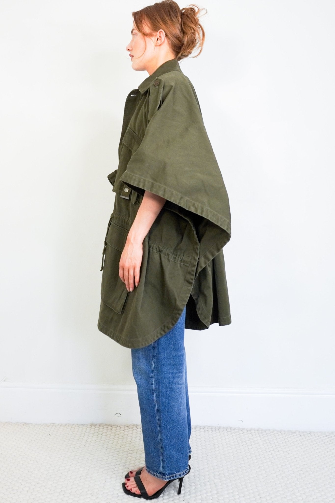 Saint Laurent Paris Khaki Green Cargo Cape RRP £1700 | Authentic Preloved - Reloved Again